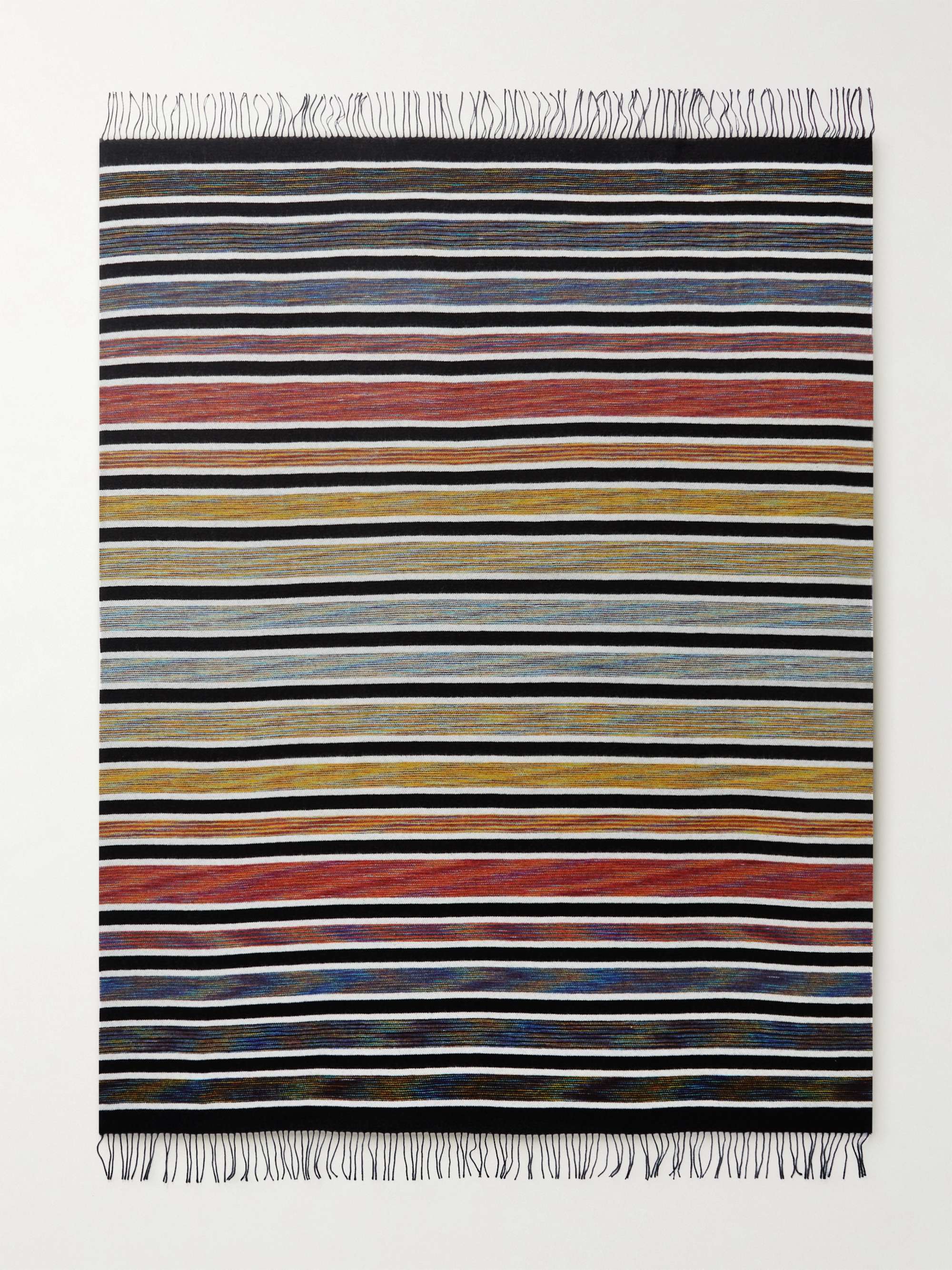 MISSONI HOME Amadeus Fringed Striped Wool-Blend Throw