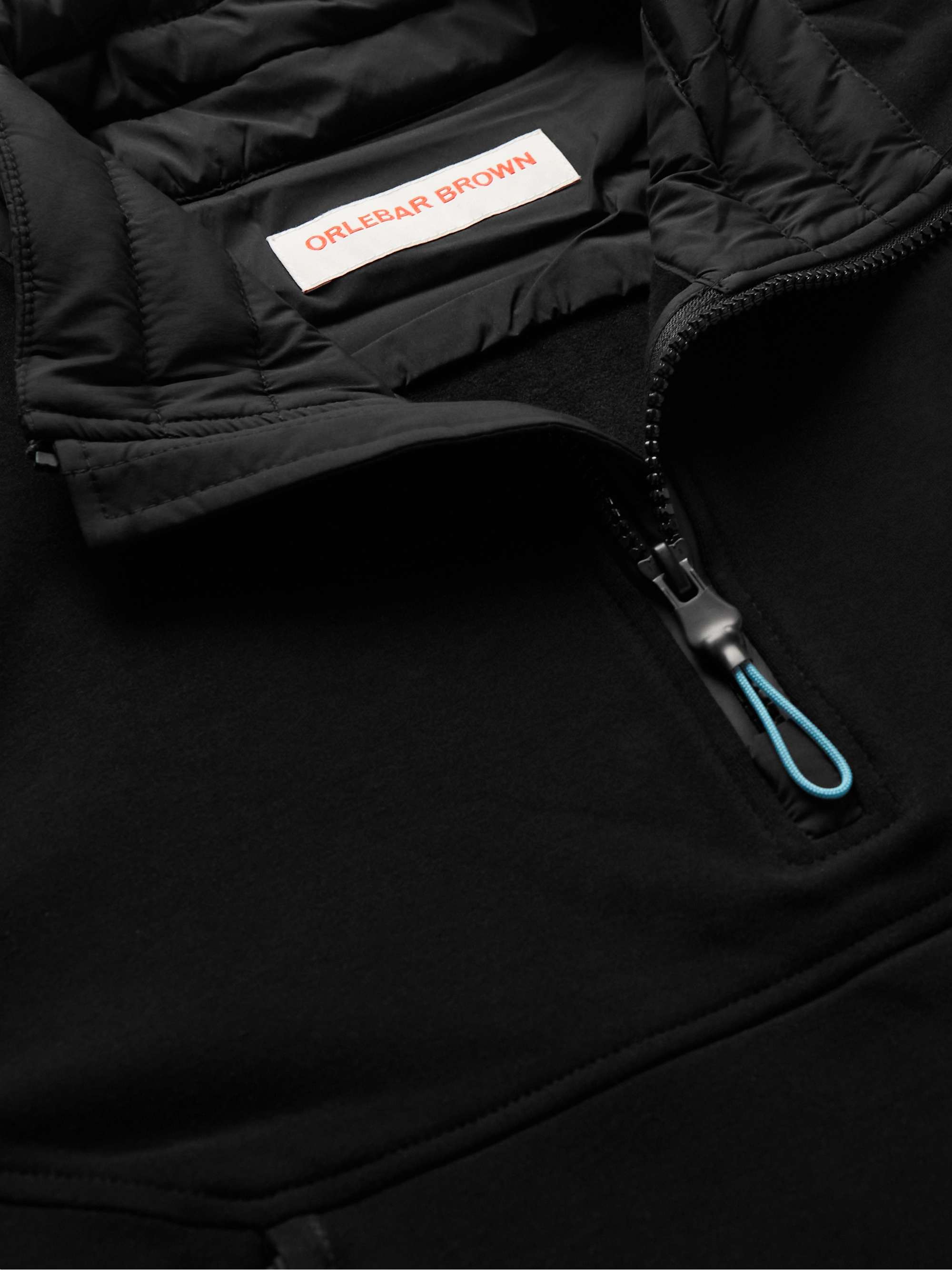 ORLEBAR BROWN Downtown Capsule Flagler Quilted Stretch-Jersey Half-Zip Sweatshirt