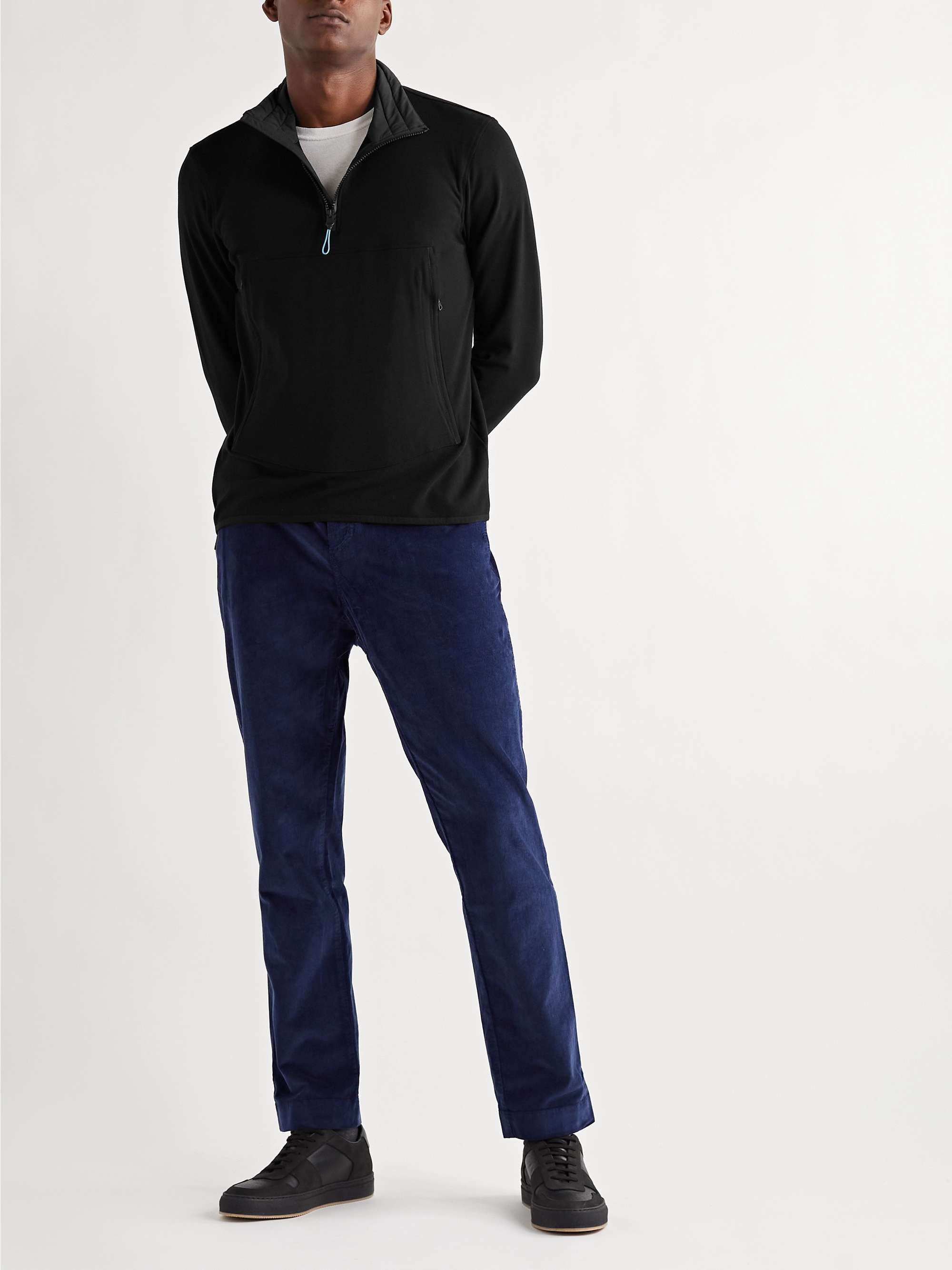 ORLEBAR BROWN Downtown Capsule Flagler Quilted Stretch-Jersey Half-Zip Sweatshirt