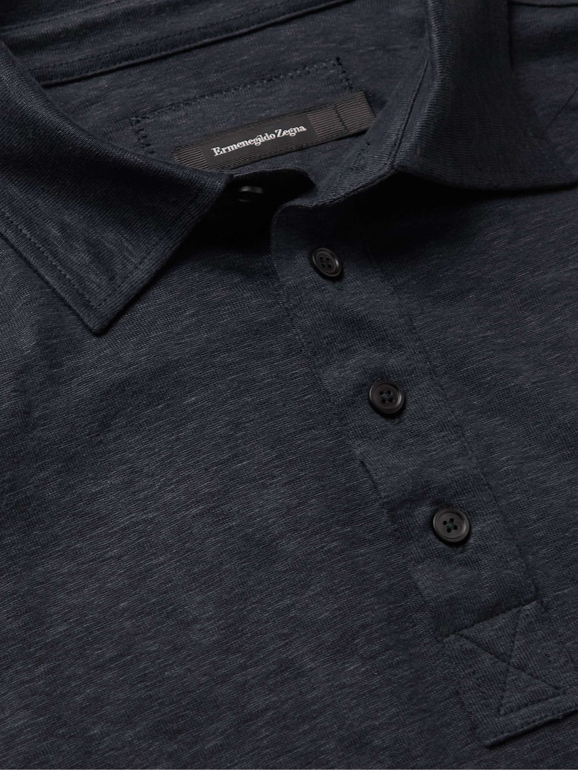 ZEGNA Linen Polo Shirt
