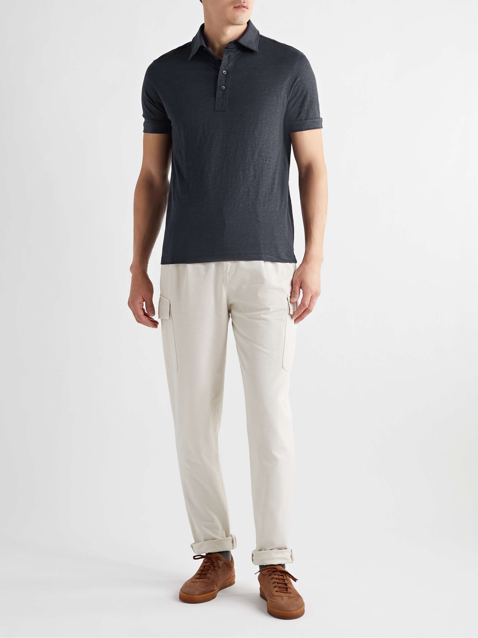 ZEGNA Linen Polo Shirt