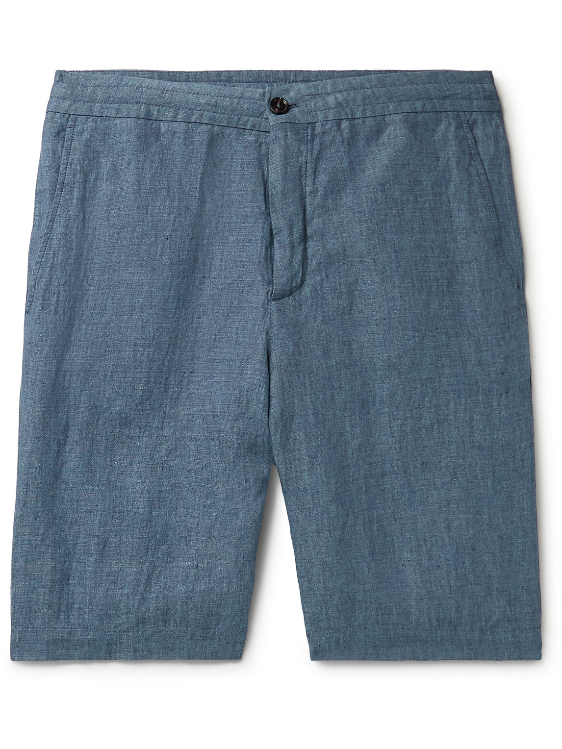 Ermenegildo Zegna Straight-leg Linen Shorts In Blue