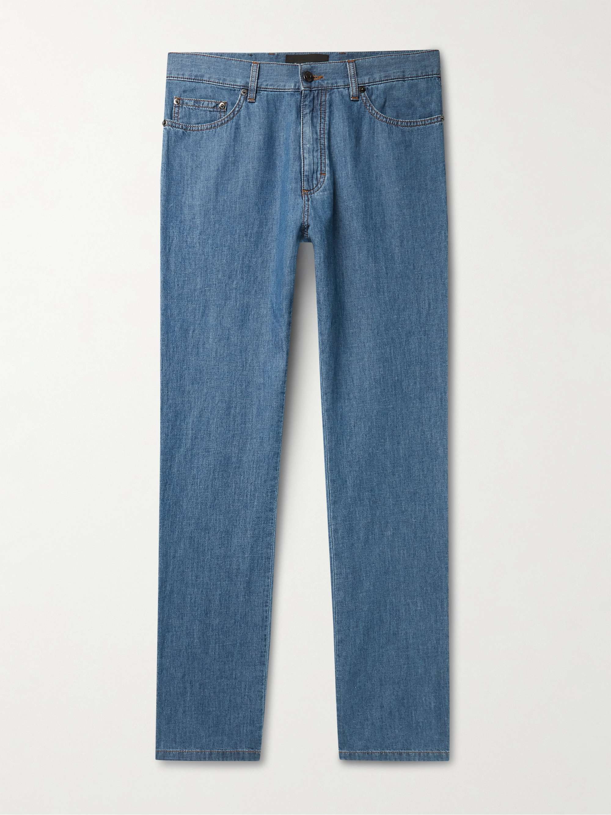 Blue Stone Washed Jeans by GAUCHERE on Sale-saigonsouth.com.vn