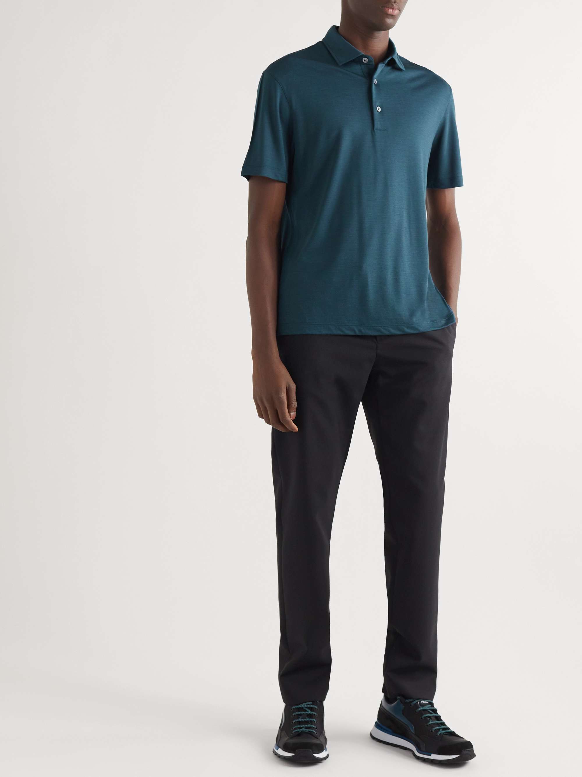 ZEGNA Wool-Piqué Polo Shirt