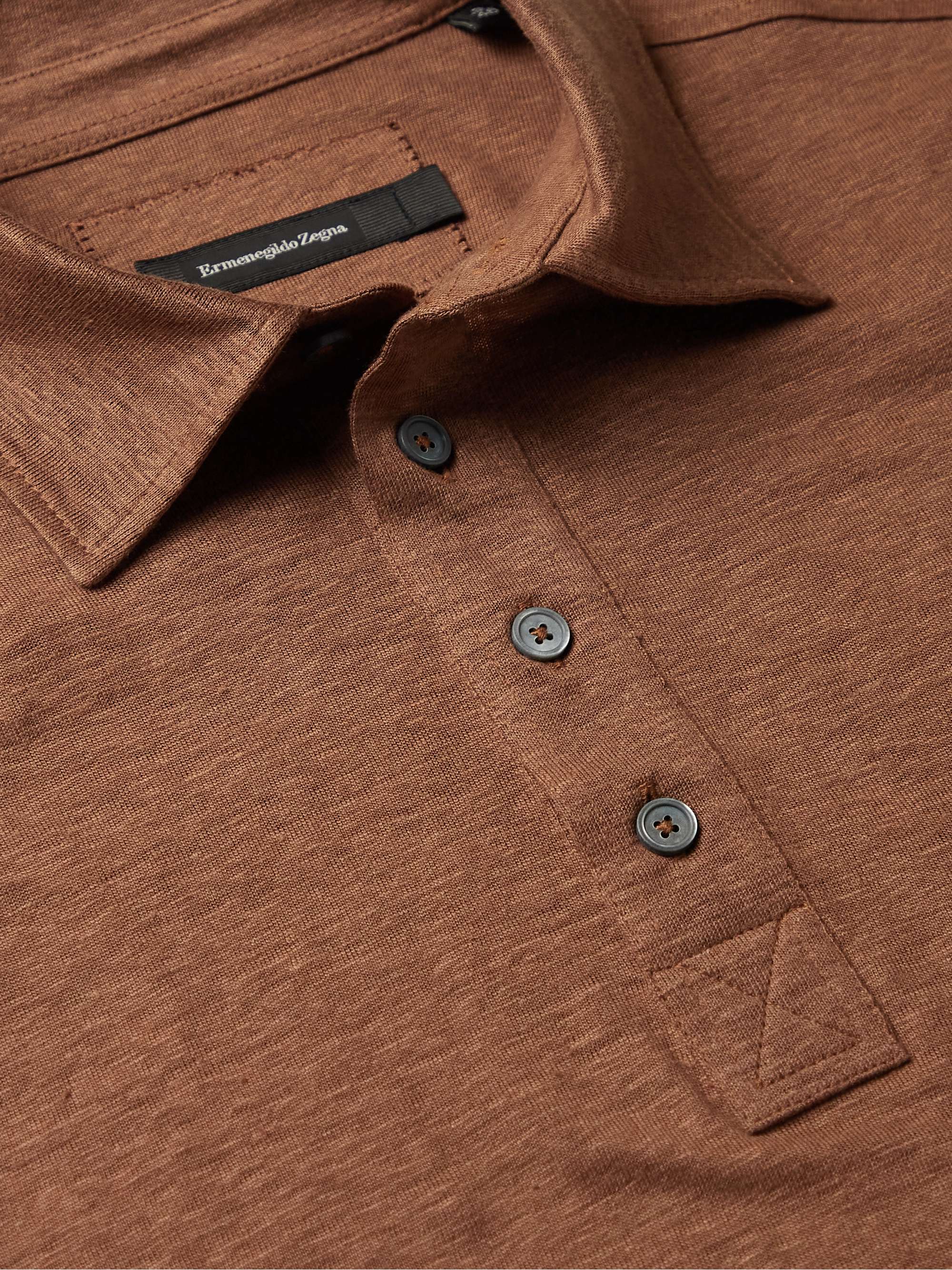 ZEGNA Linen Polo Shirt