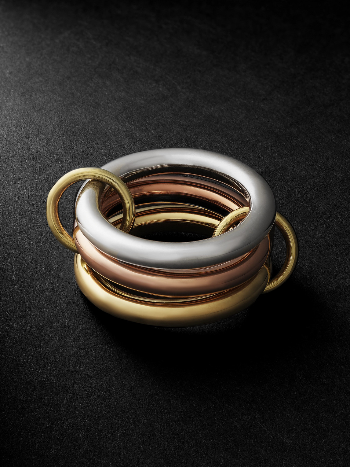 Spinelli Kilcollin Mercury Mx Silver, Rose And Yellow Gold Ring