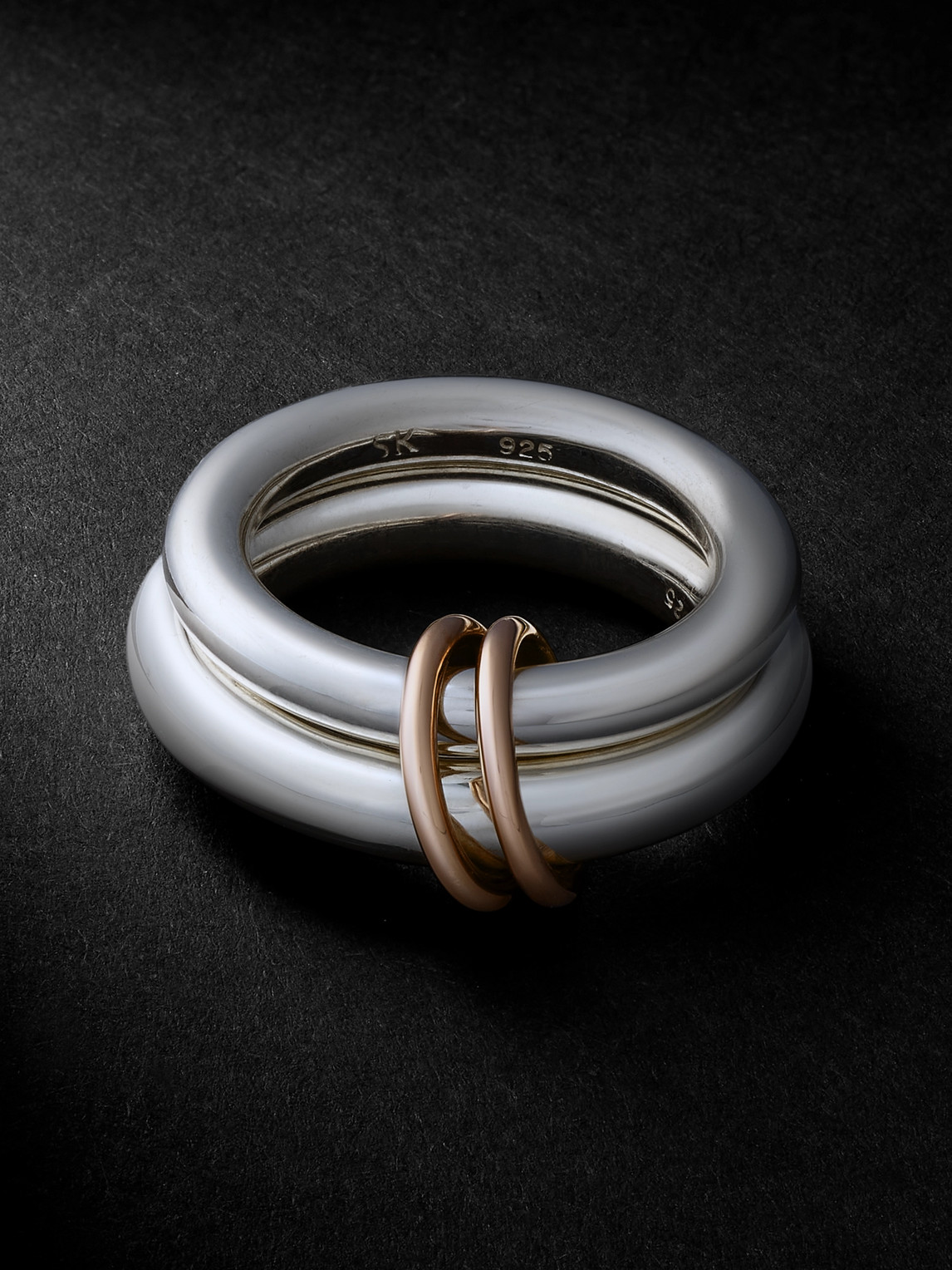 Spinelli Kilcollin Virgo White And Rose Gold Ring In Silver