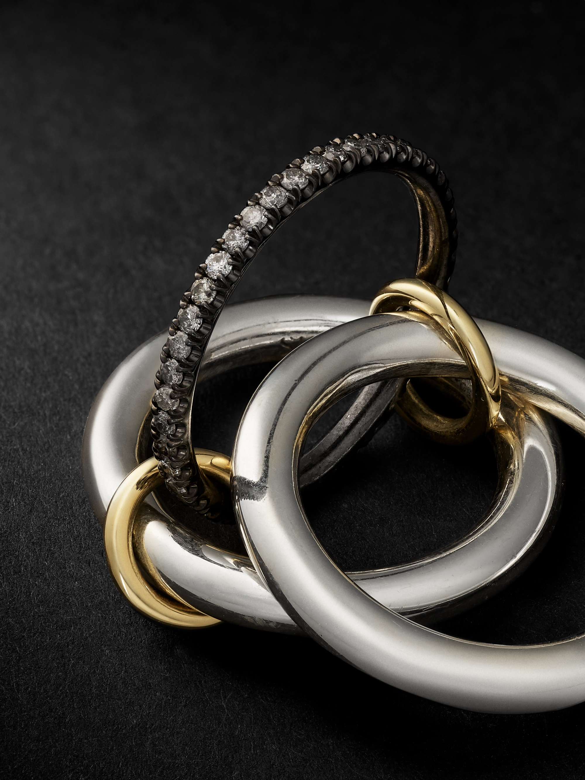 SPINELLI KILCOLLIN Libra Gris Silver, Gold and Diamond Ring