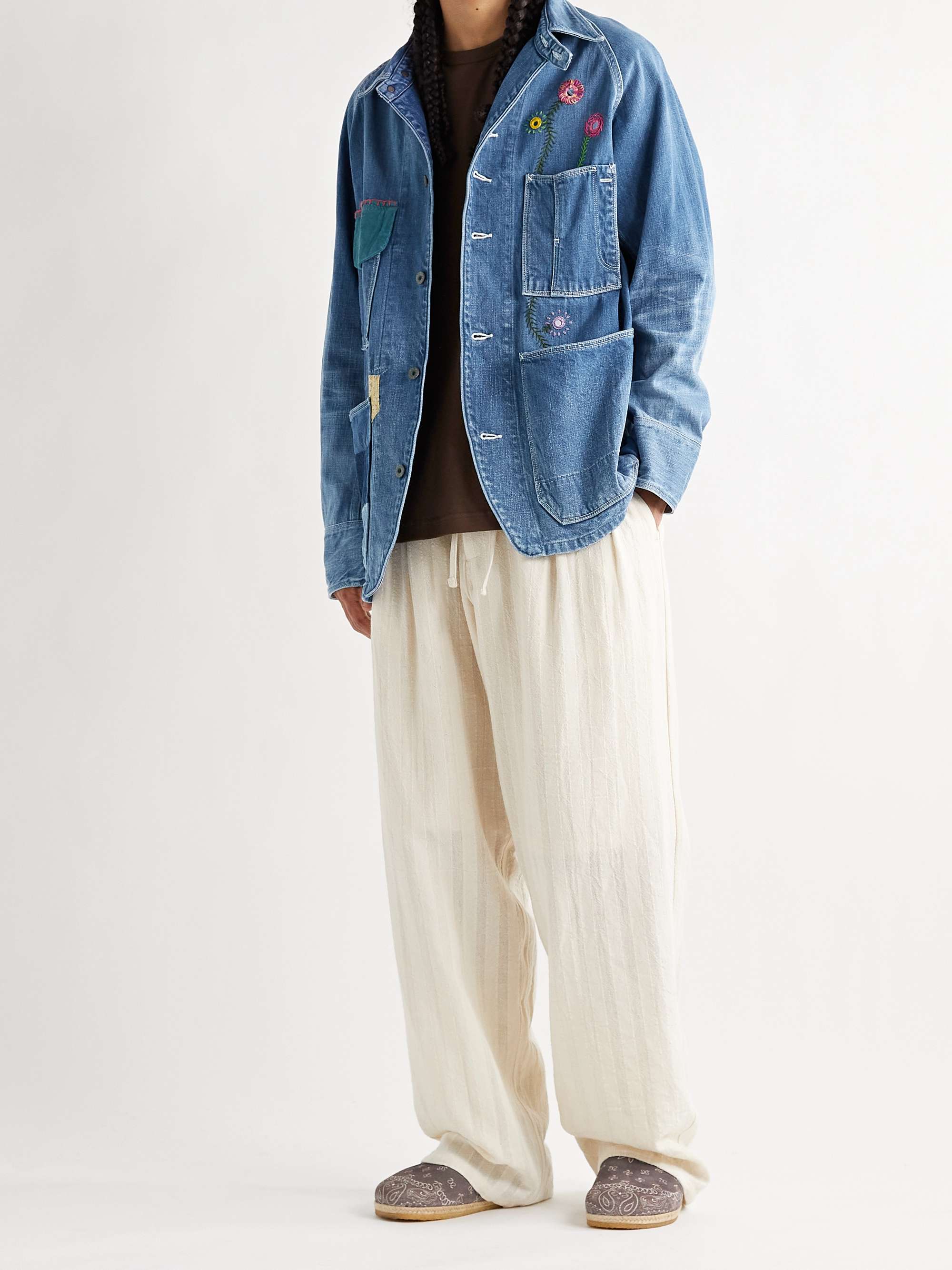 KAPITAL Appliquéd Embellished Denim Jacket