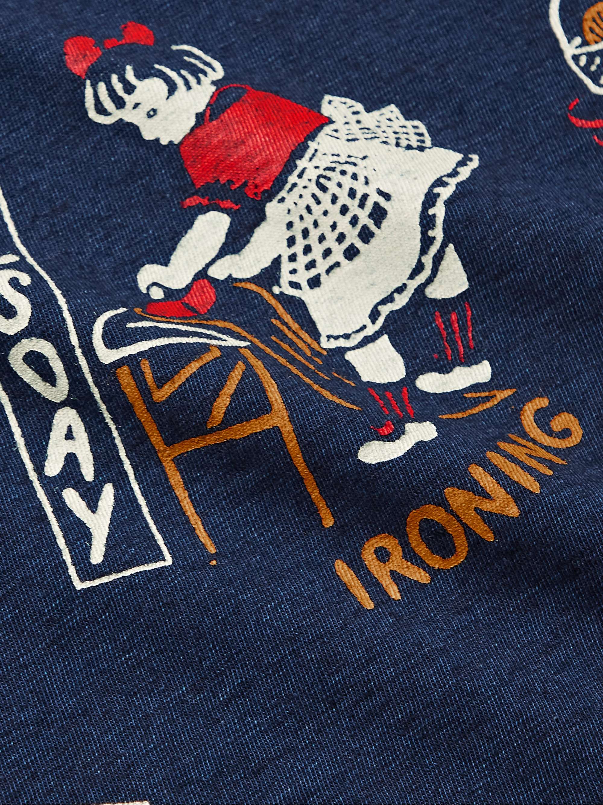 KAPITAL Printed Indigo-Dyed Cotton-Jersey T-Shirt
