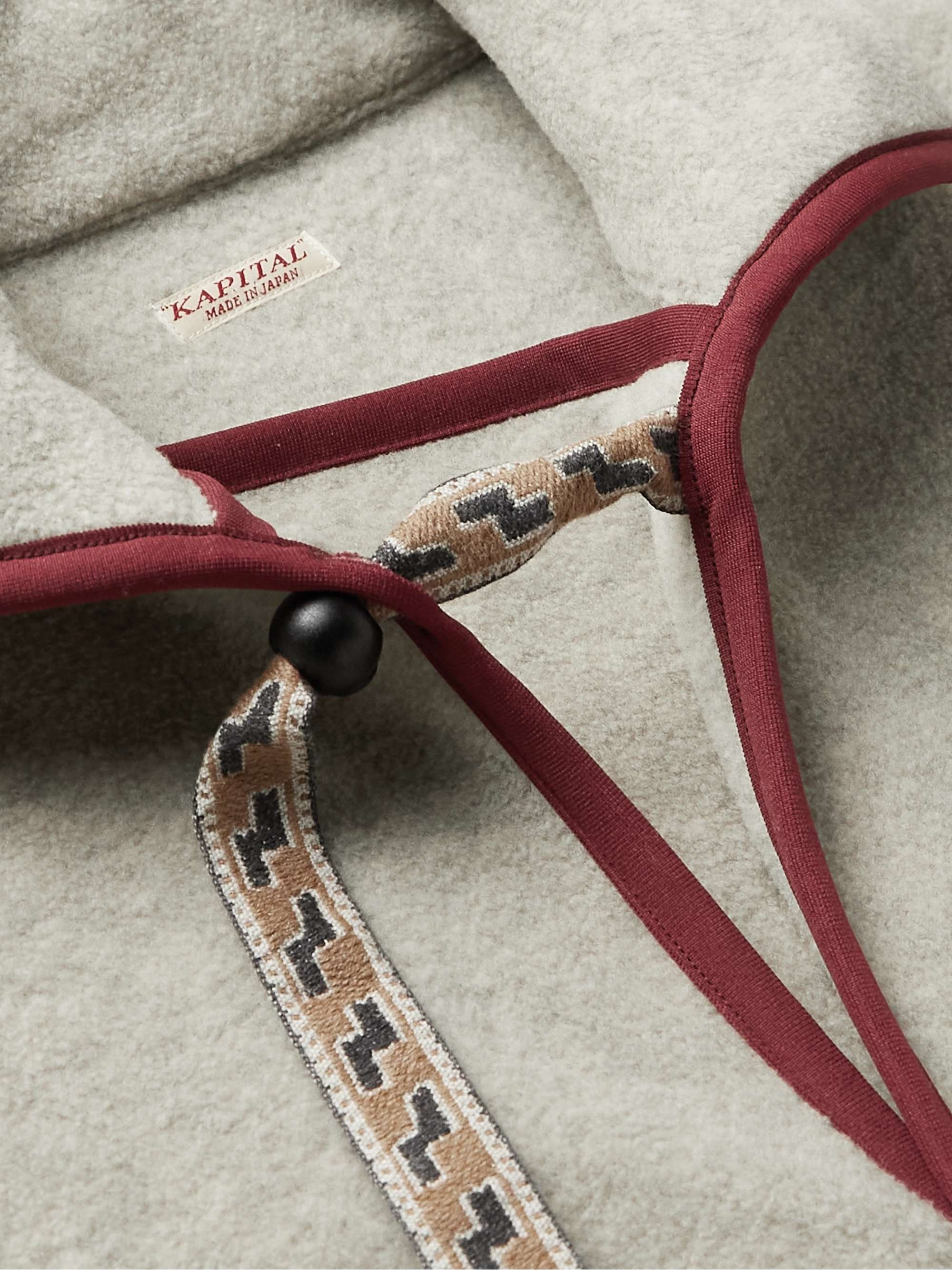 KAPITAL River Jersey-Trimmed Fleece Jacket