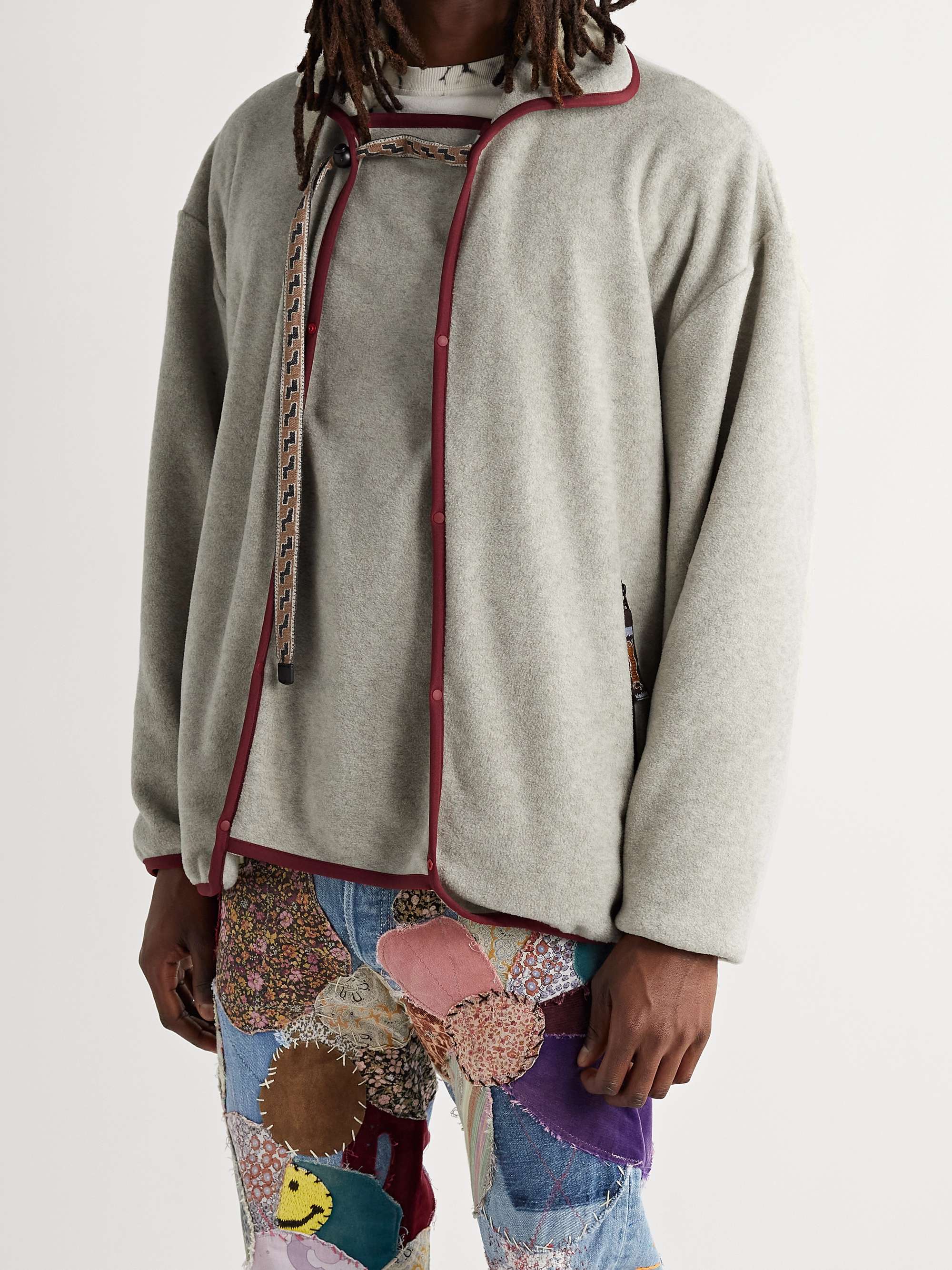 KAPITAL River Jersey-Trimmed Fleece Jacket