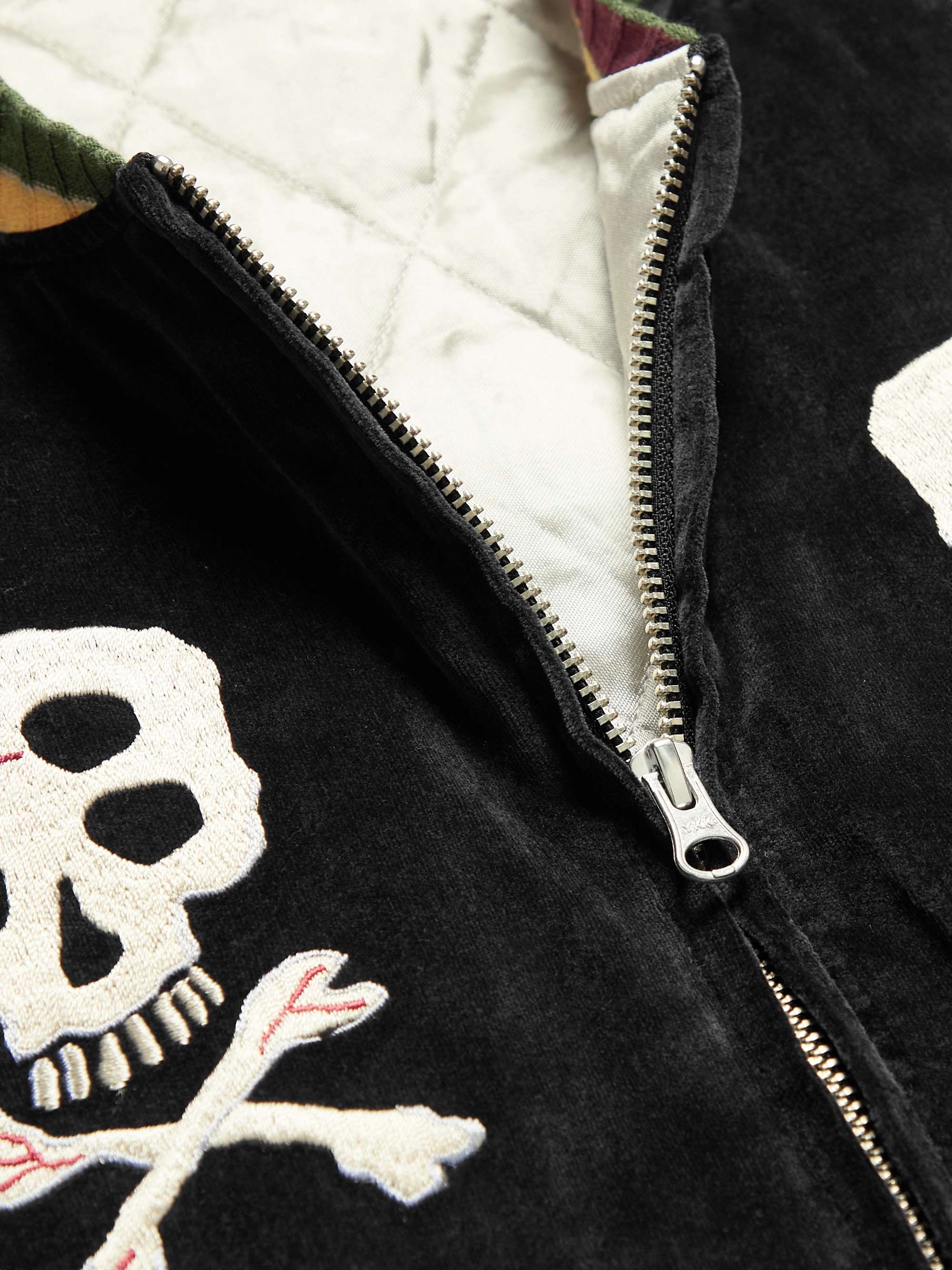 KAPITAL Embroidered Cotton-Velvet Bomber Jacket