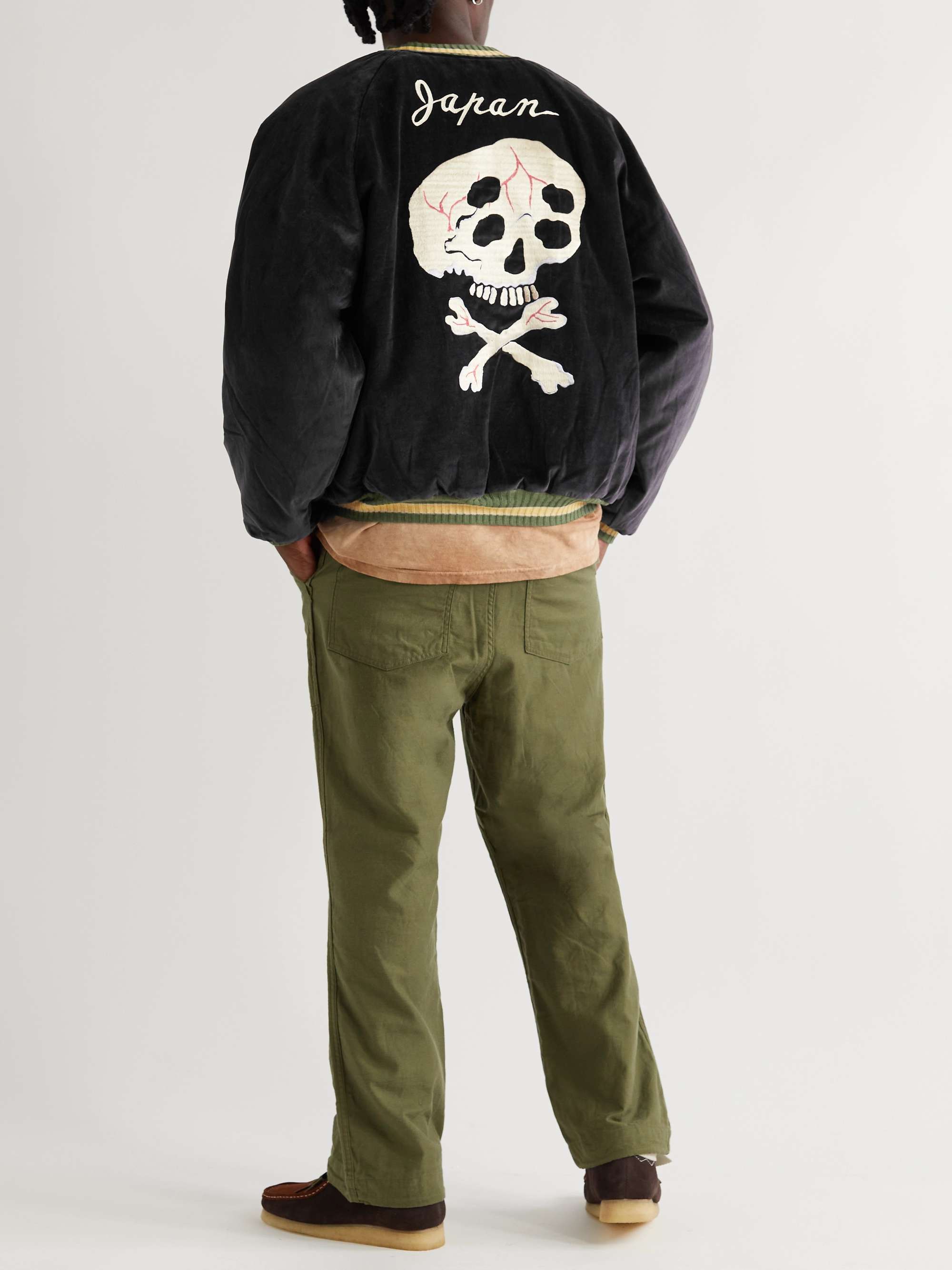 KAPITAL Embroidered Cotton-Velvet Bomber Jacket