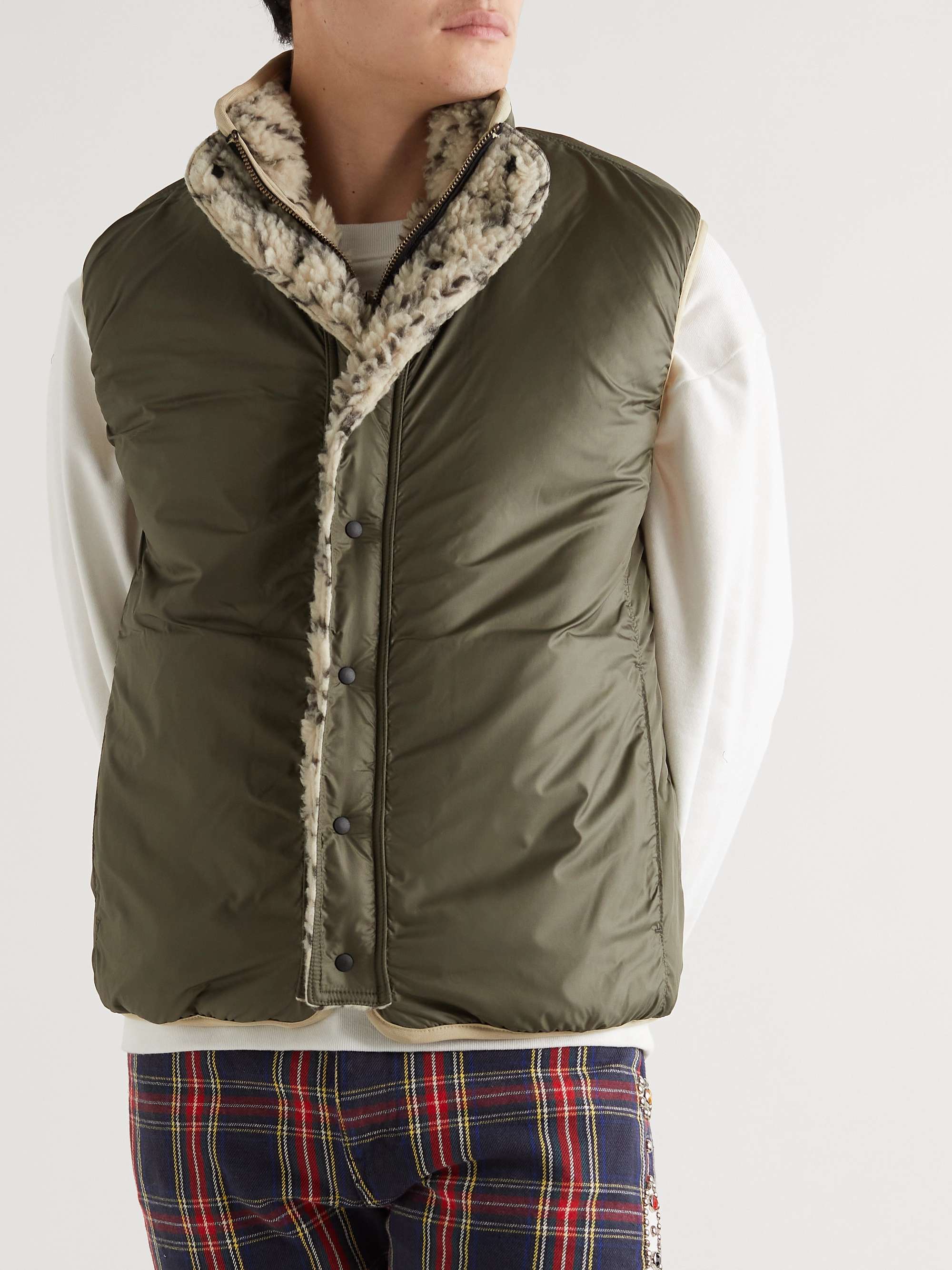 KAPITAL Do-Gi Boa Reversible Printed Fleece and Shell Gilet