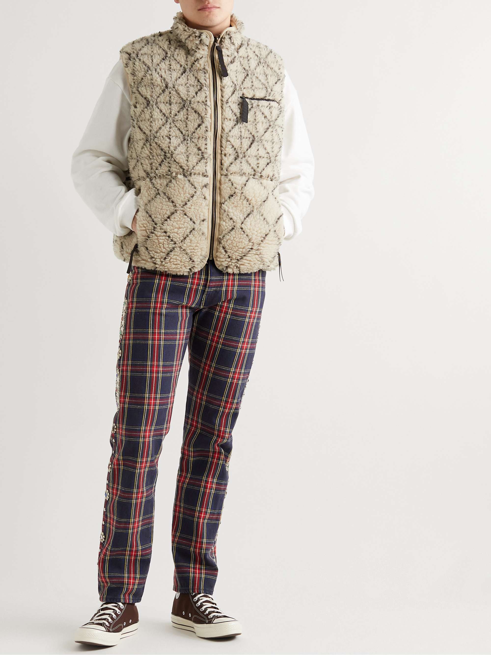 KAPITAL Do-Gi Boa Reversible Printed Fleece and Shell Gilet