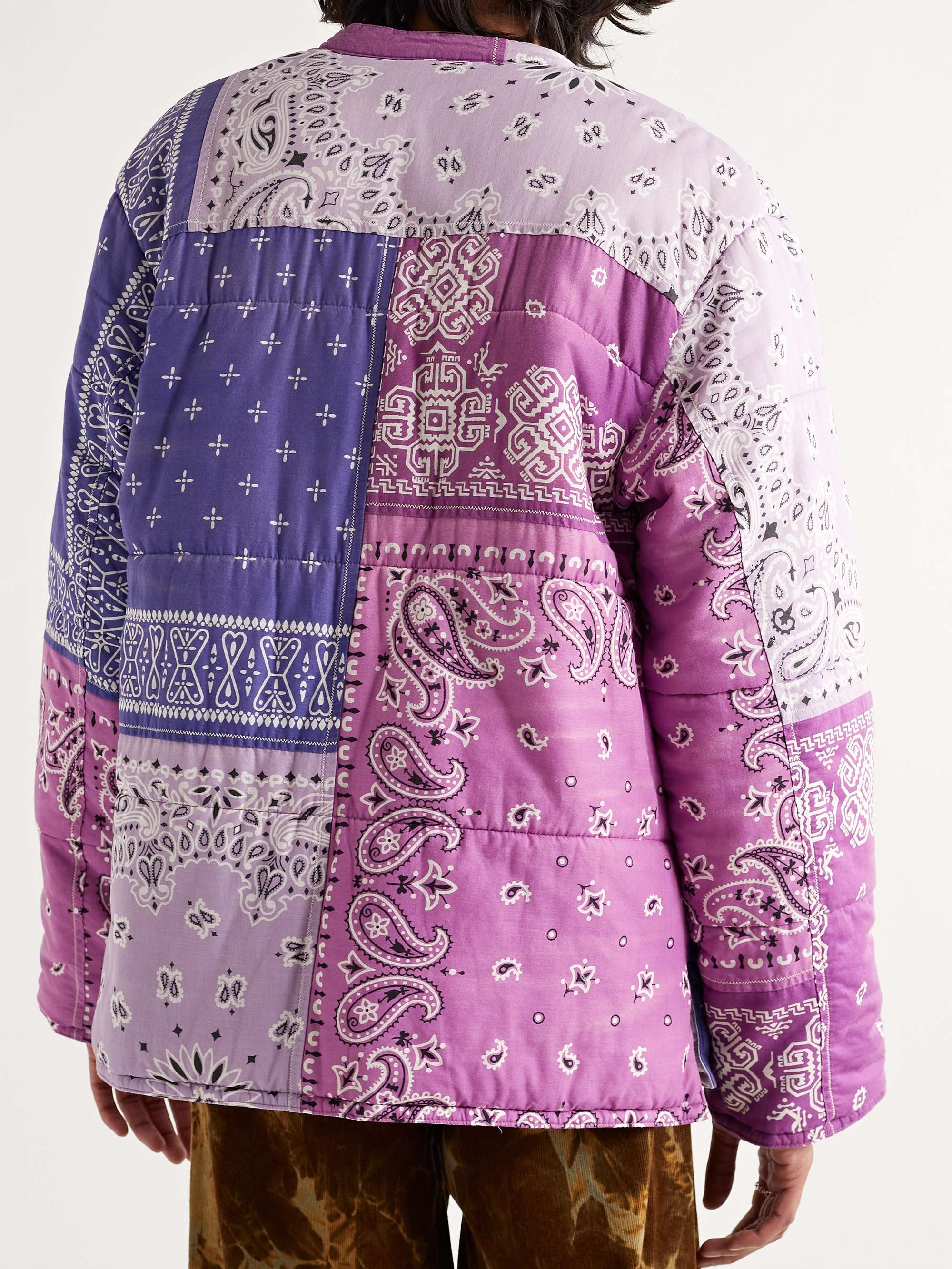 KAPITAL Quilted Patchwork Bandana-Print Padded Cotton Jacket