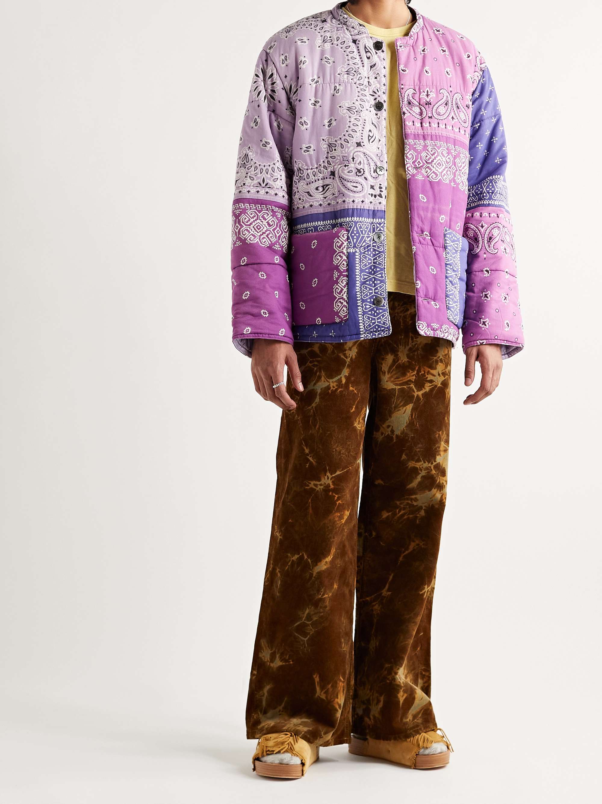KAPITAL Quilted Patchwork Bandana-Print Padded Cotton Jacket