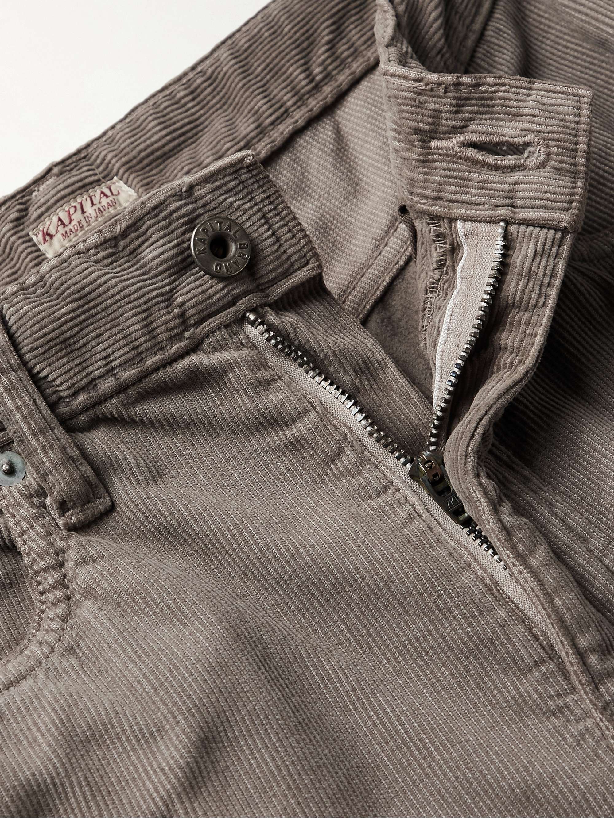 KAPITAL Straight-Leg Embellished Cotton-Blend Corduroy Trousers