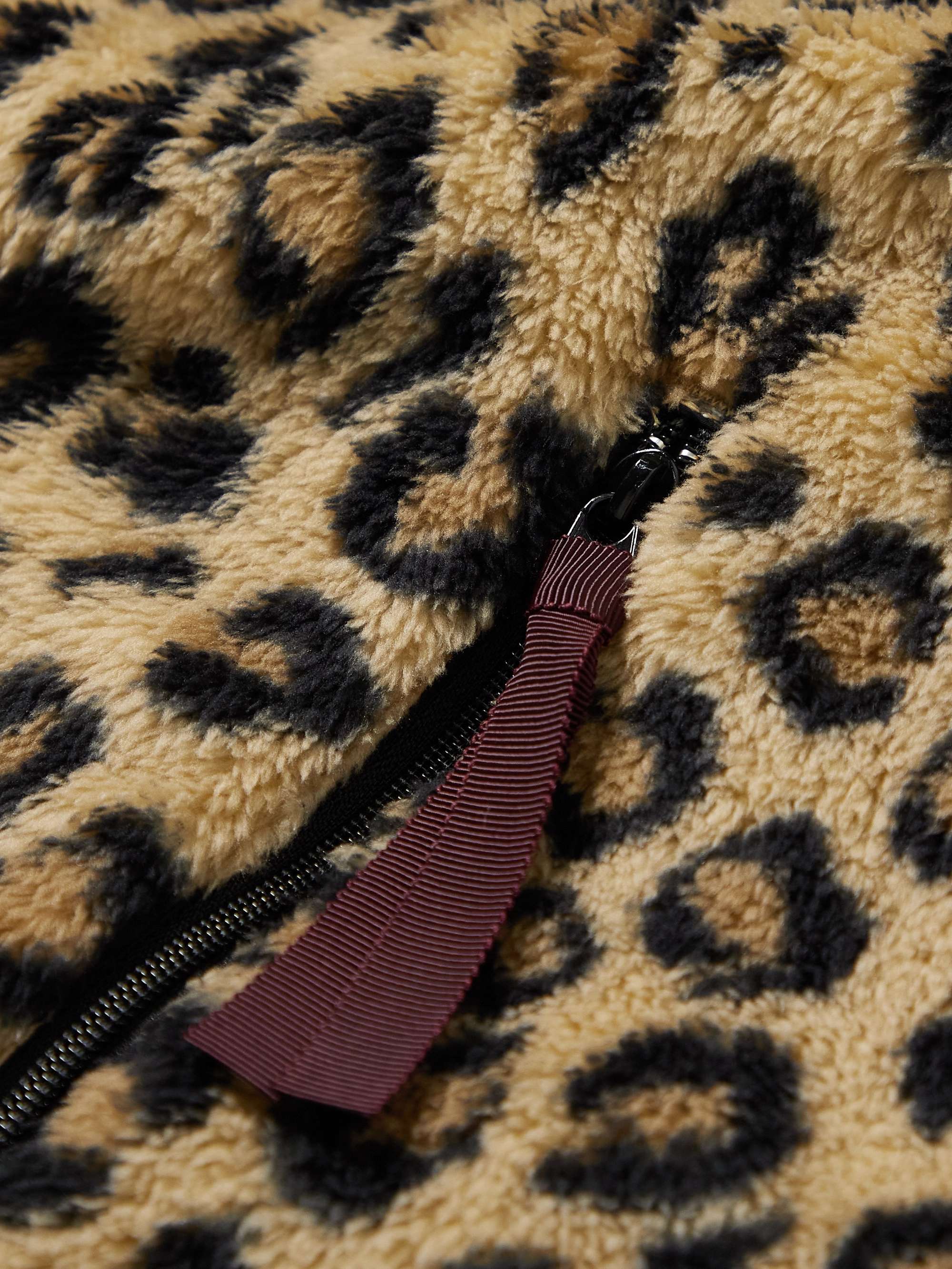 KAPITAL Leopard-Print Webbing-Trimmed Fleece Bomber Jacket