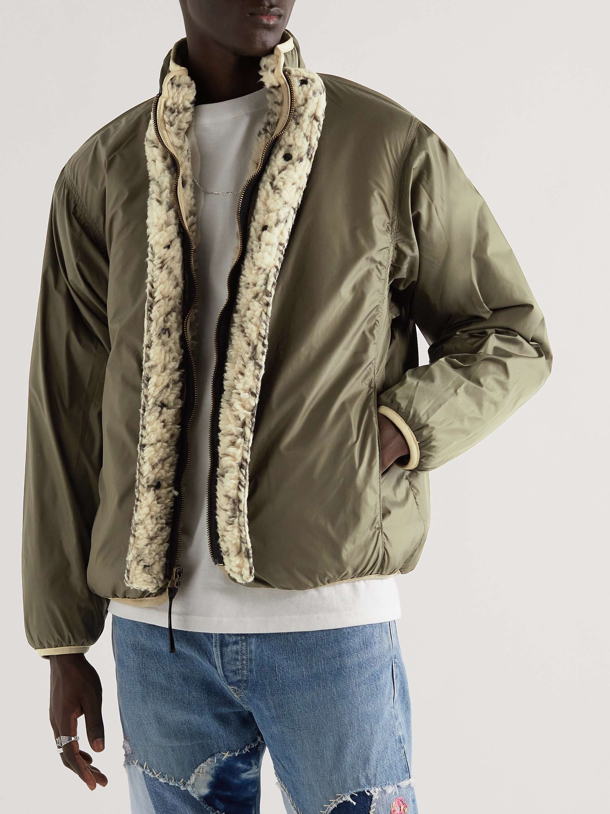 Do-Gi Boa Reversible Printed Fleece and Shell Bomber Jacket