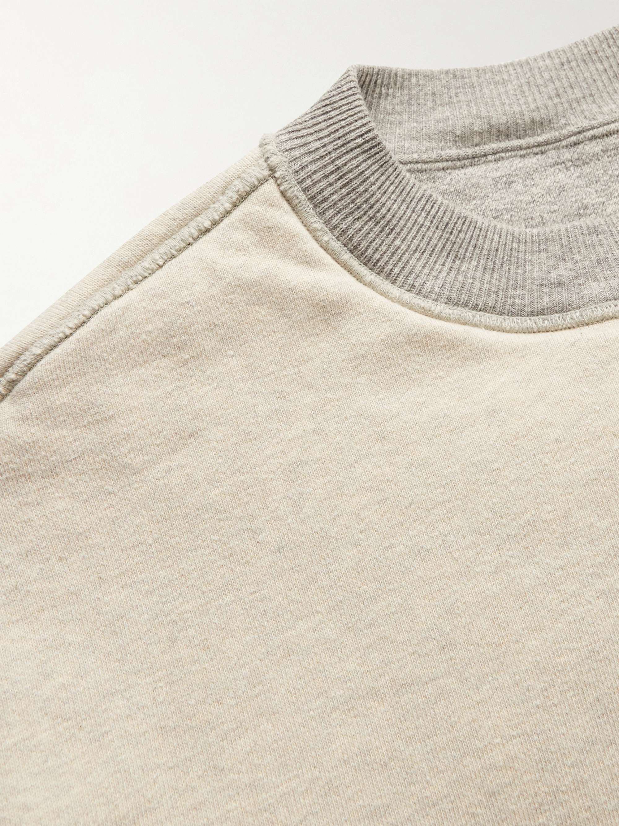KAPITAL Reversible Logo-Appliquéd Two-Tone Cotton-Jersey Sweatshirt