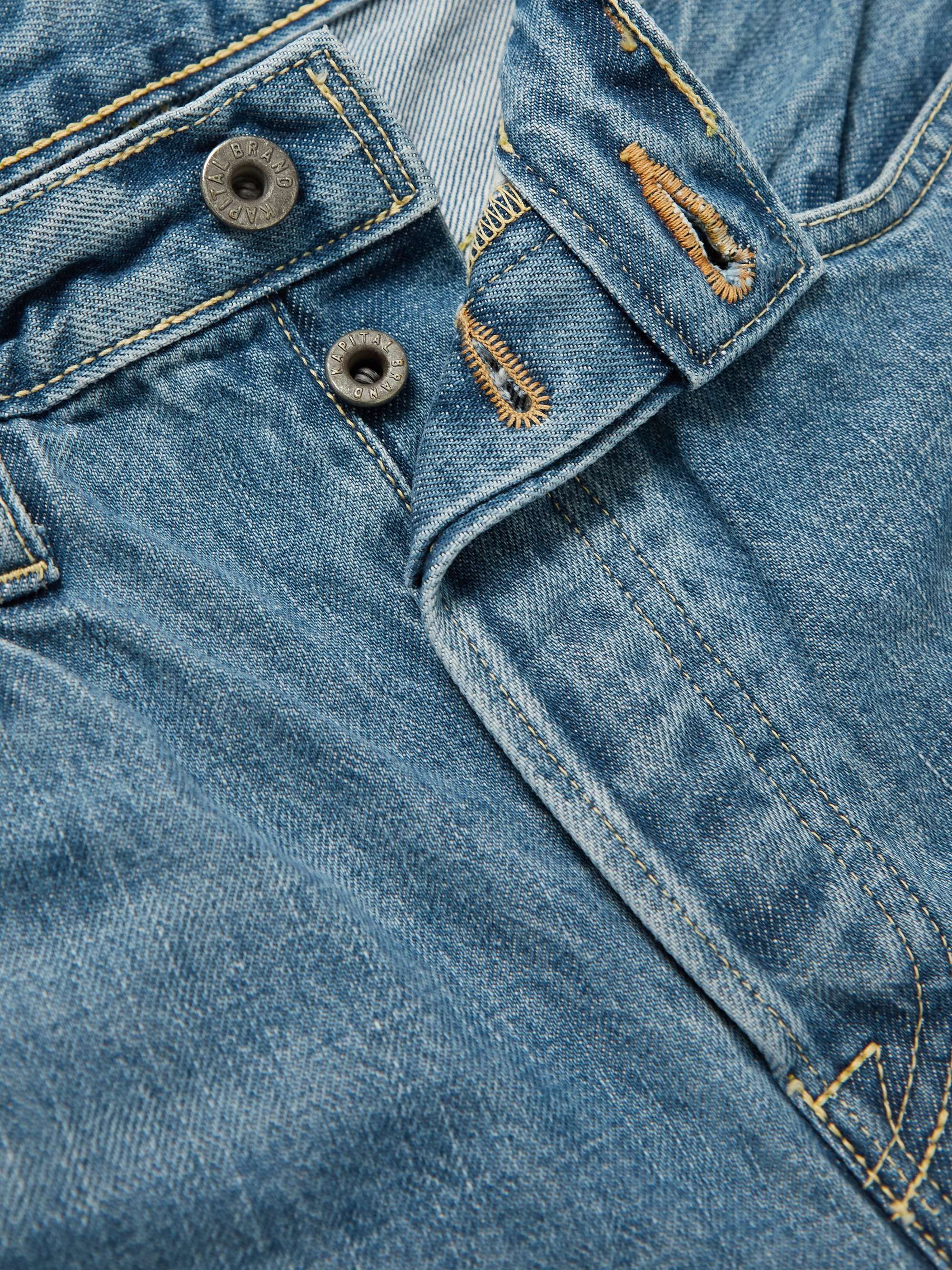 KAPITAL Monkey Cisco Straight-Leg Embroidered Patchwork Jeans
