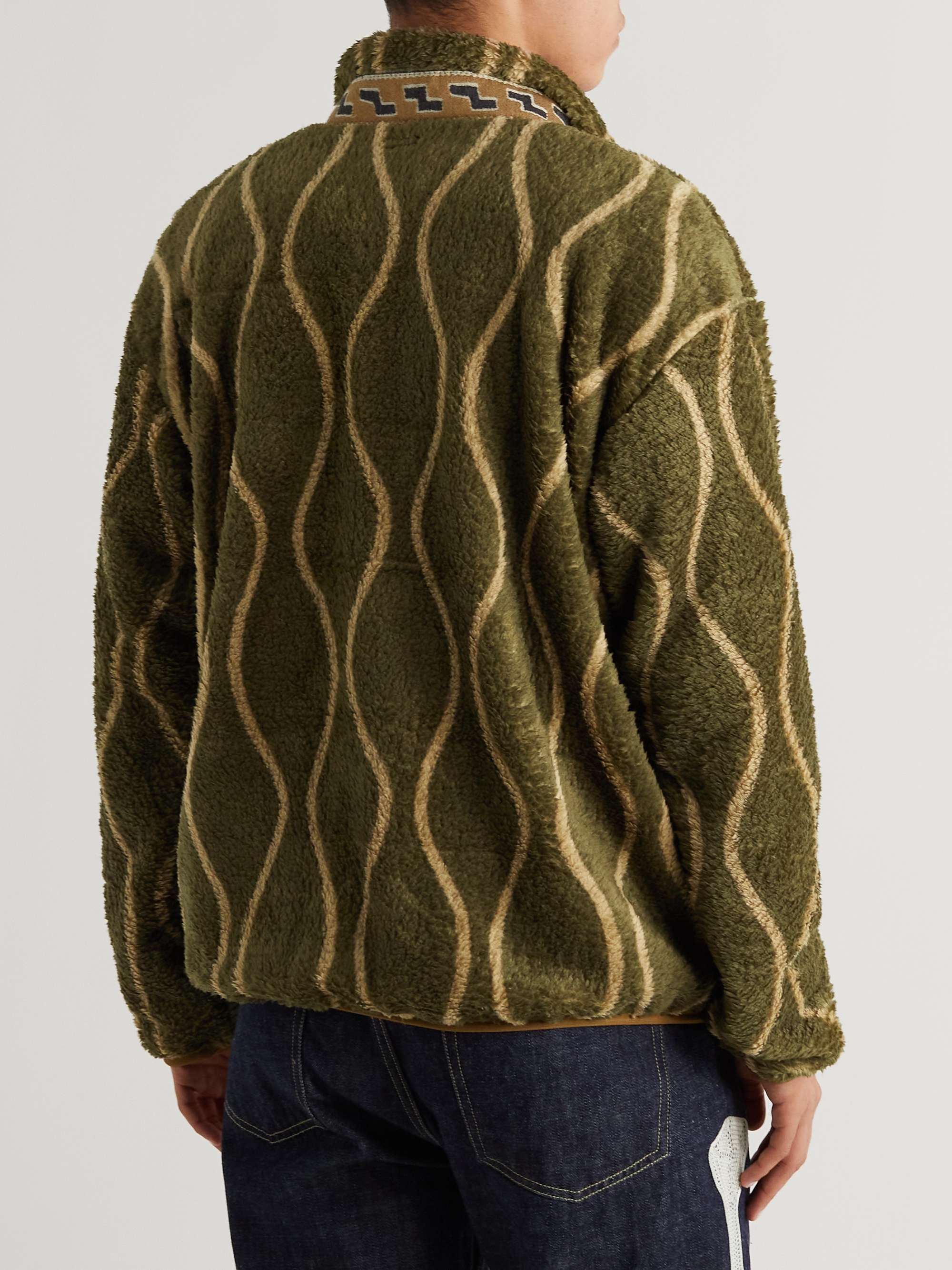 KAPITAL Drunk Stripe Fleece Jacket