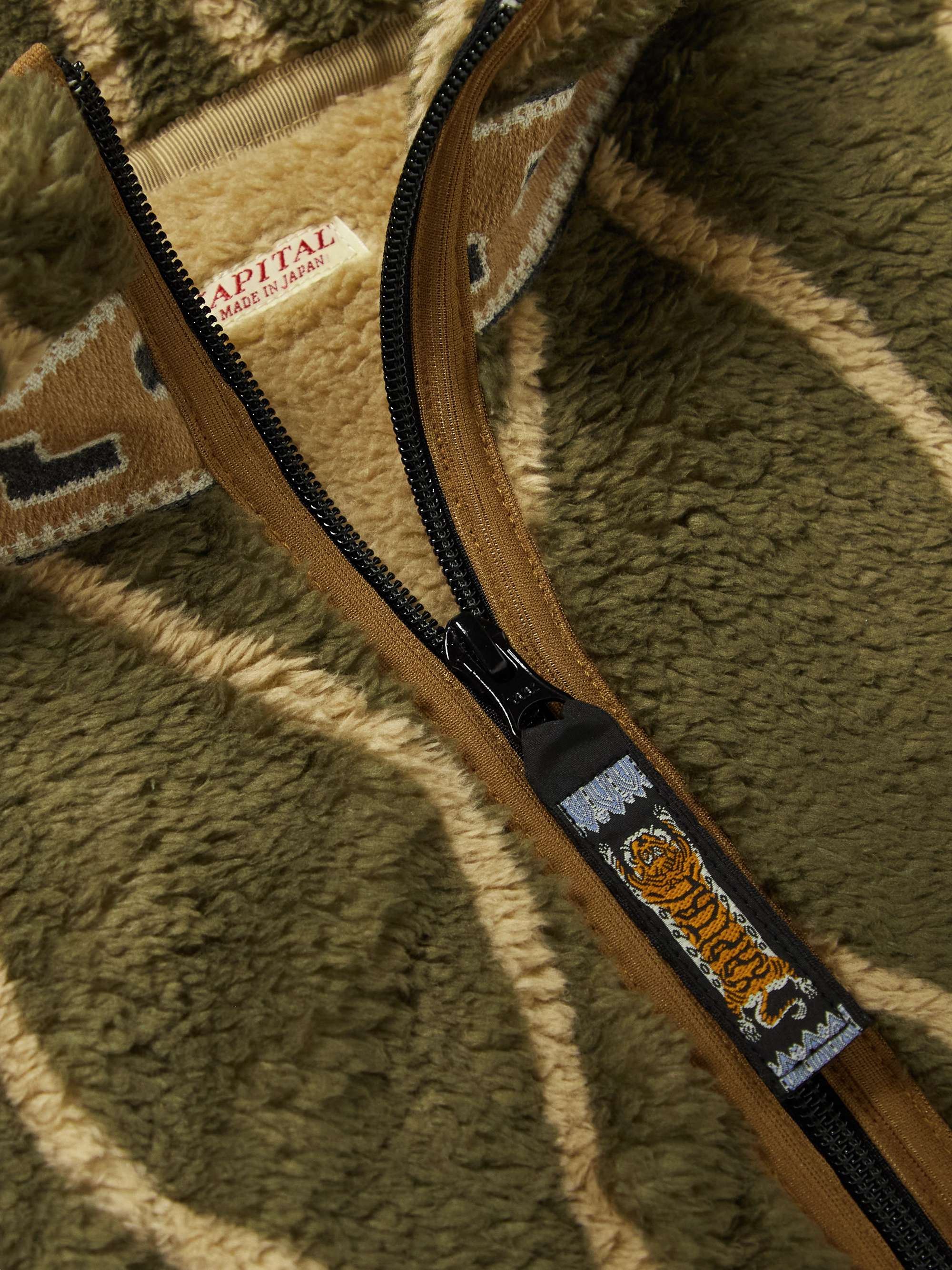 KAPITAL Drunk Stripe Fleece Jacket