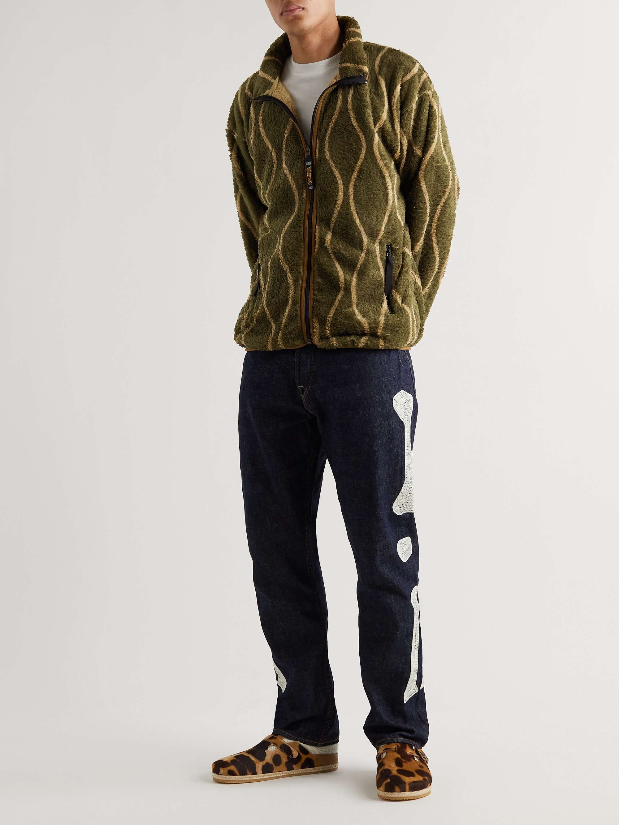KAPITAL Drunk Stripe Fleece Jacket