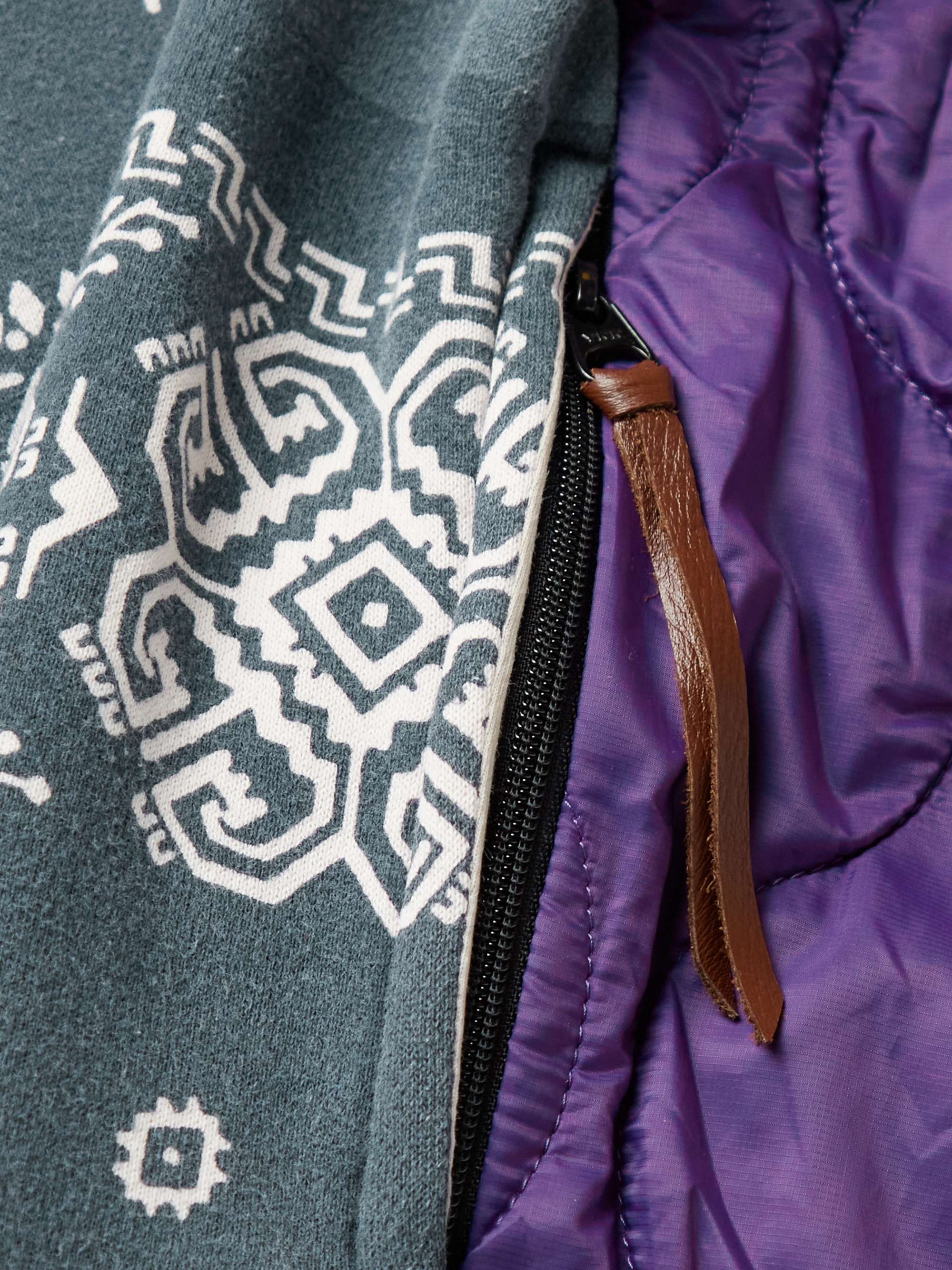 KAPITAL Bandana-Print Cotton-Jersey and Quilted Shell Sweatshirt