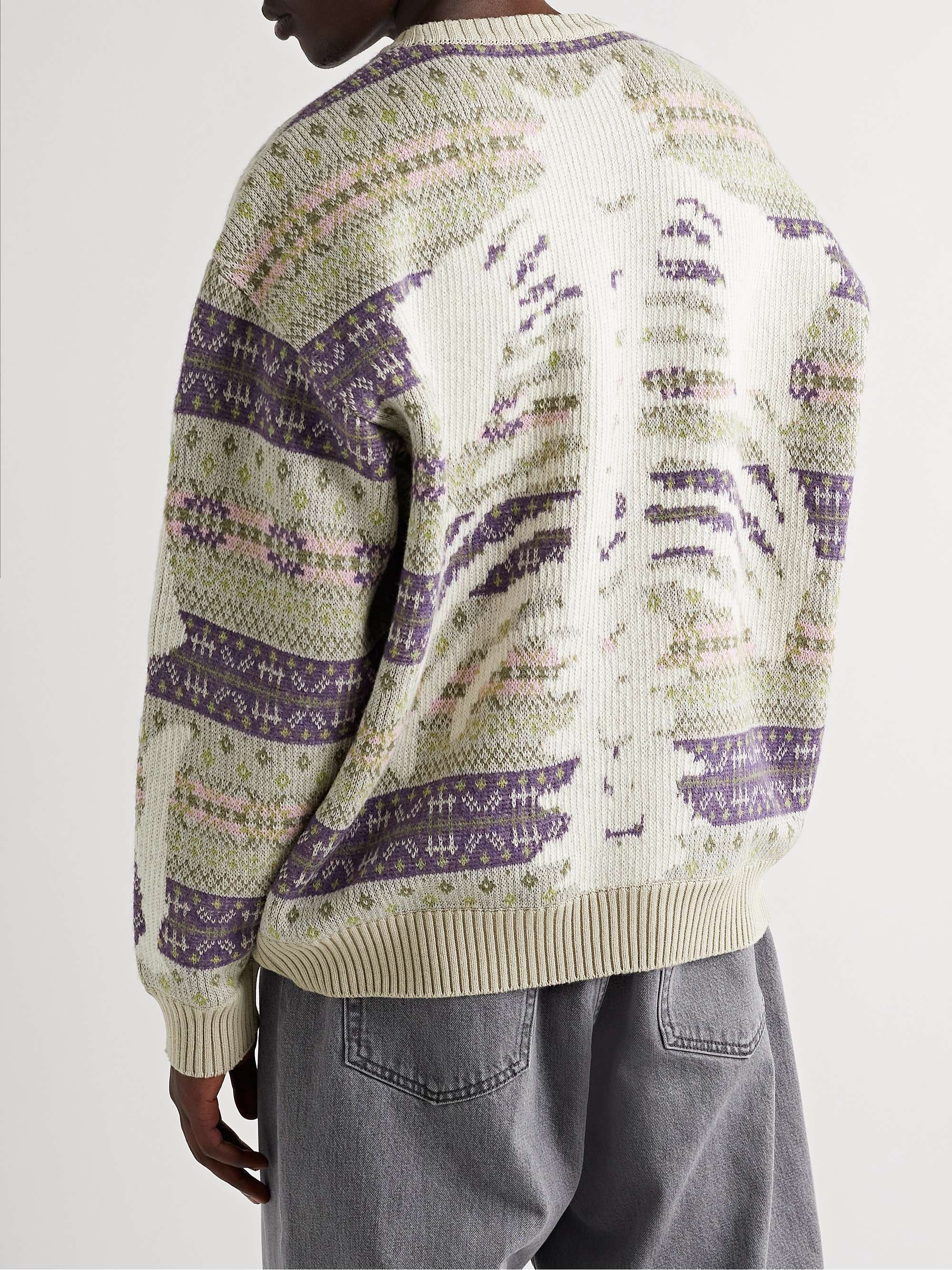 KAPITAL Intarsia Fair Isle Wool-Blend Sweater