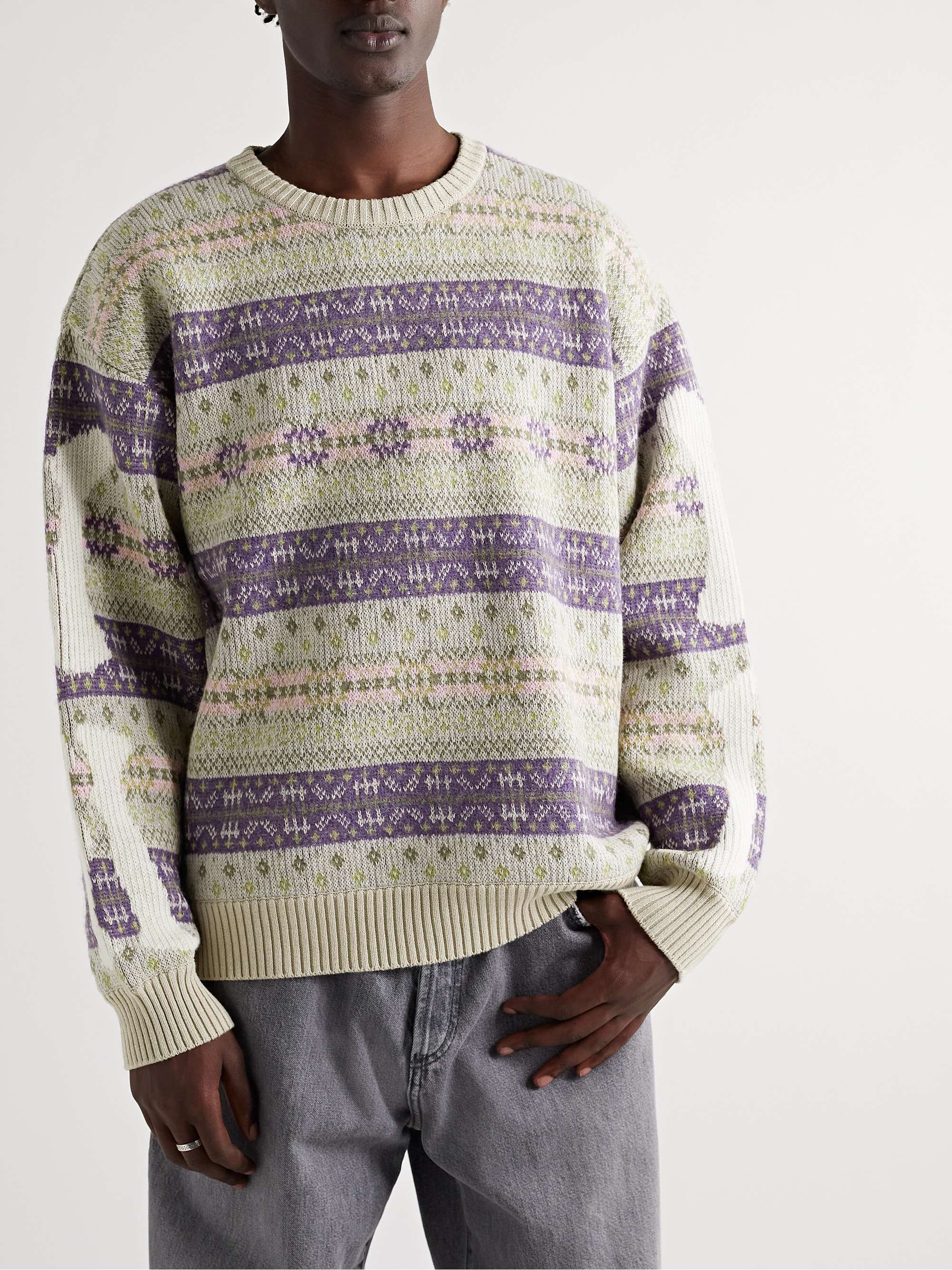 KAPITAL Intarsia Fair Isle Wool-Blend Sweater