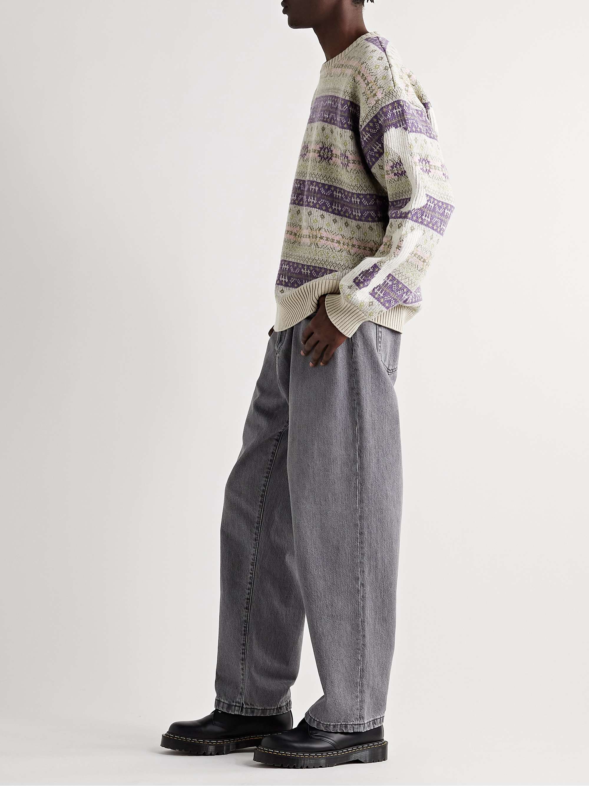KAPITAL Intarsia Fair Isle Wool-Blend Sweater