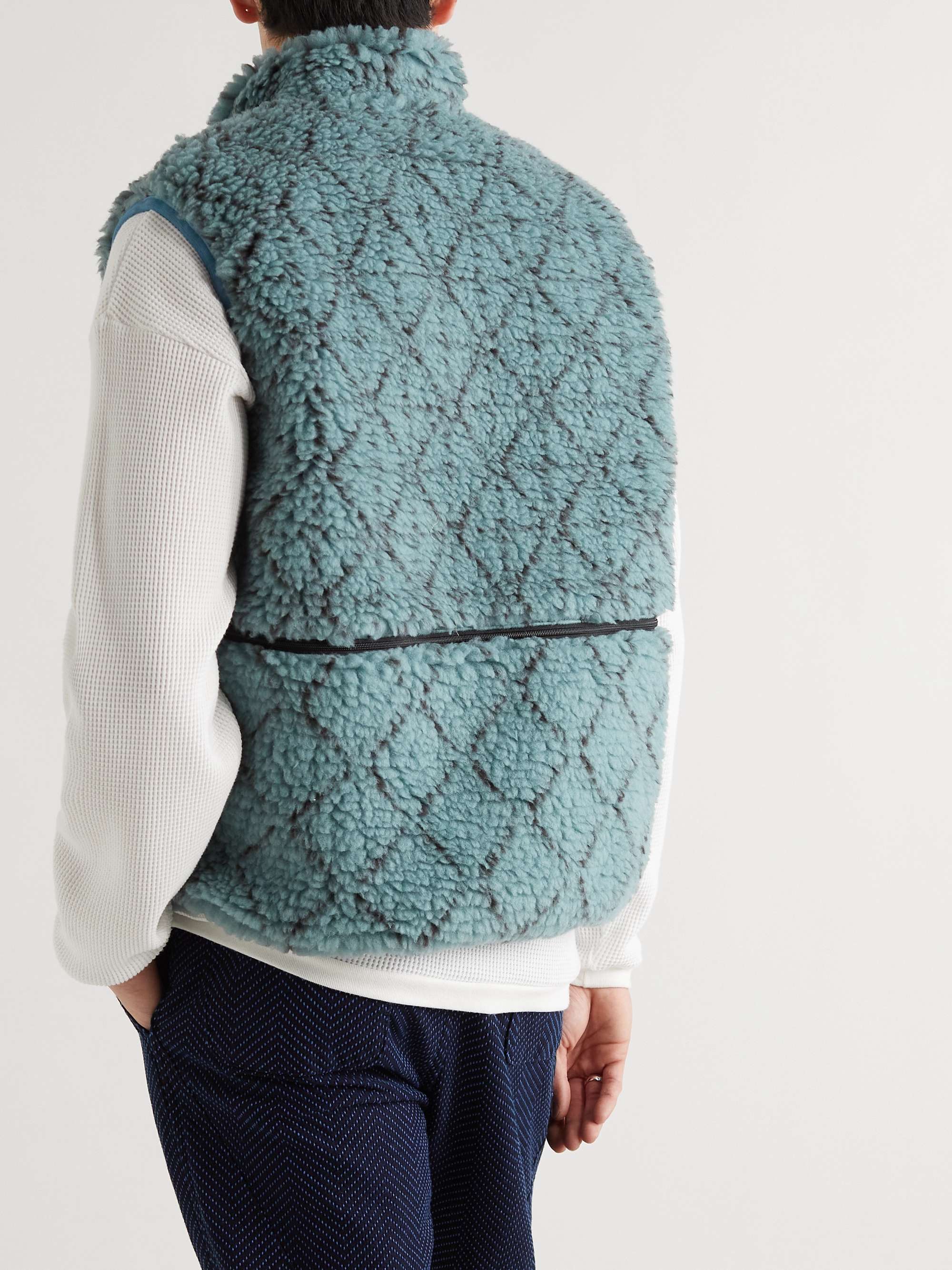 KAPITAL Do-Gi Boa Reversible Printed Fleece and Shell Gilet