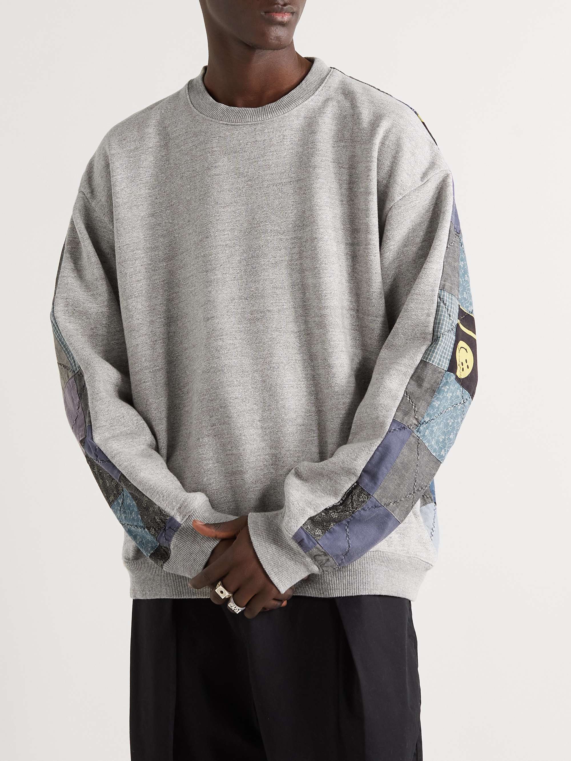 KAPITAL Patchwork Cotton-Jersey Sweatshirt