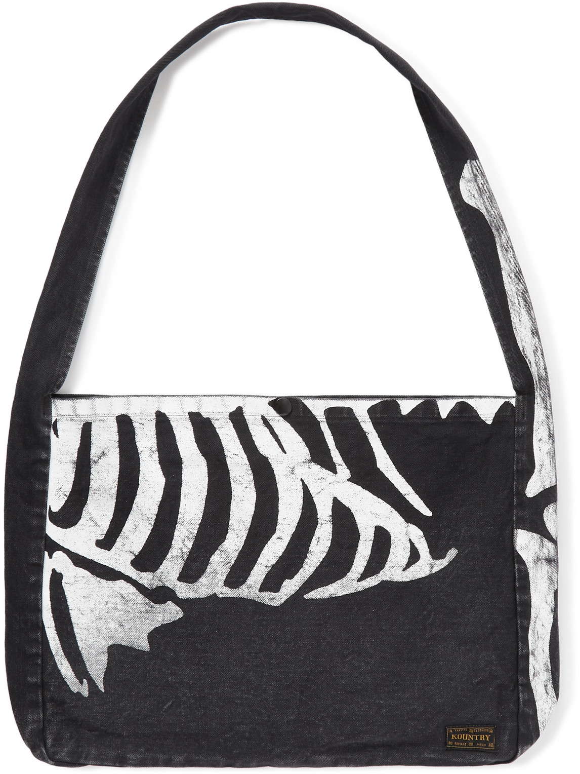 KAPITAL 14oz BONE BOOK BAG KAPITAL - Printed Denim Tote Bag - Men