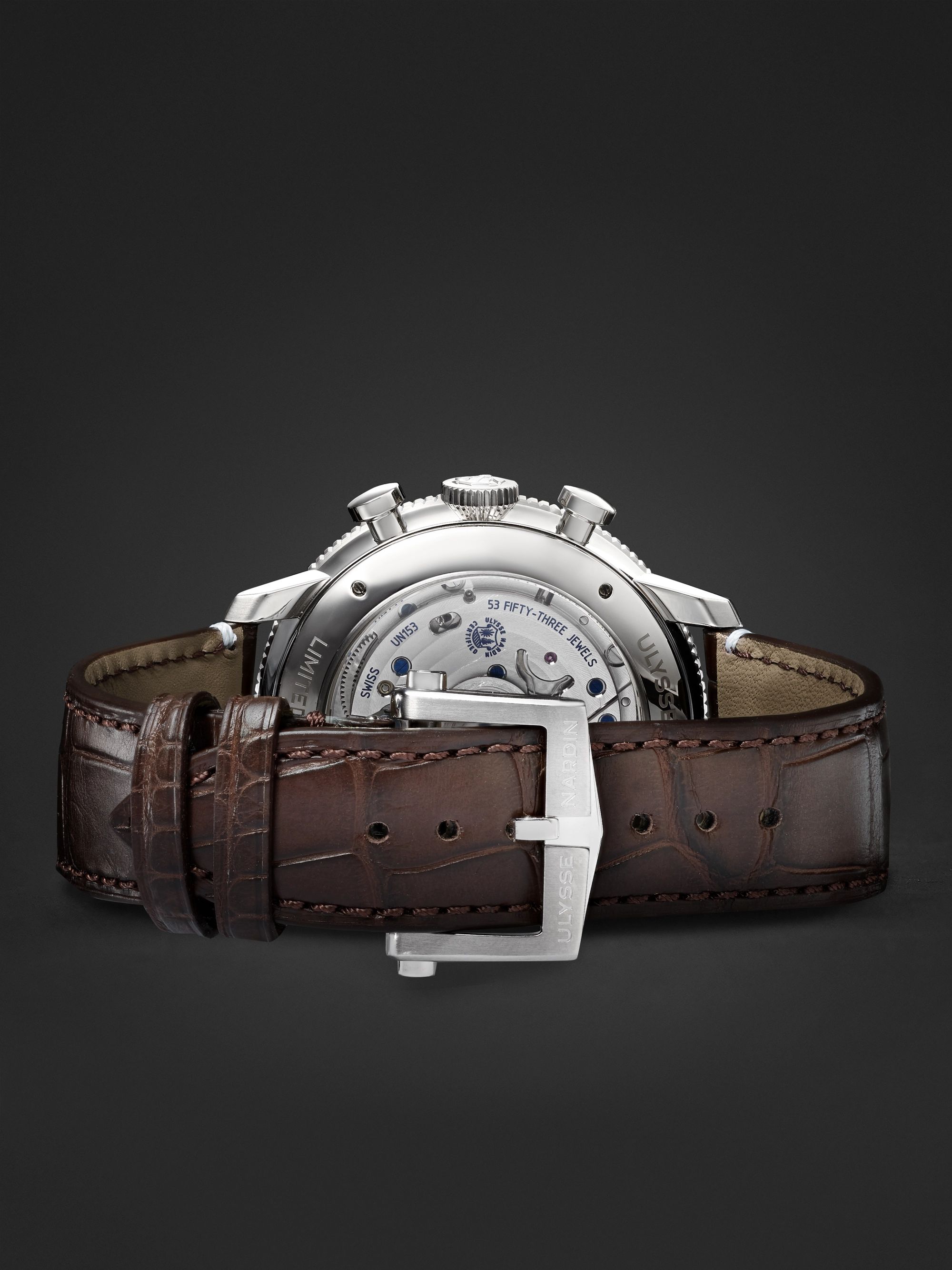 ULYSSE NARDIN Marine Torpilleur Annual Chronograph Limited Edition Automatic 44mm Stainless Steel and Croc-Effect Leather Watch, Ref. No. 1533-320LE-0A-175/1A