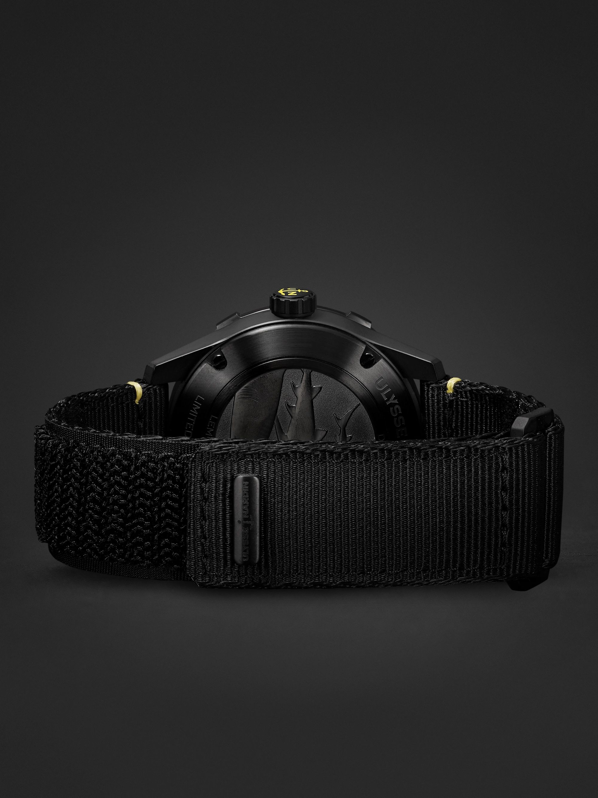 ULYSSE NARDIN Diver Limited Edition Automatic 42mm Blackened Stainless Steel and Webbing Watch, Ref. No. 8163-175LE/92