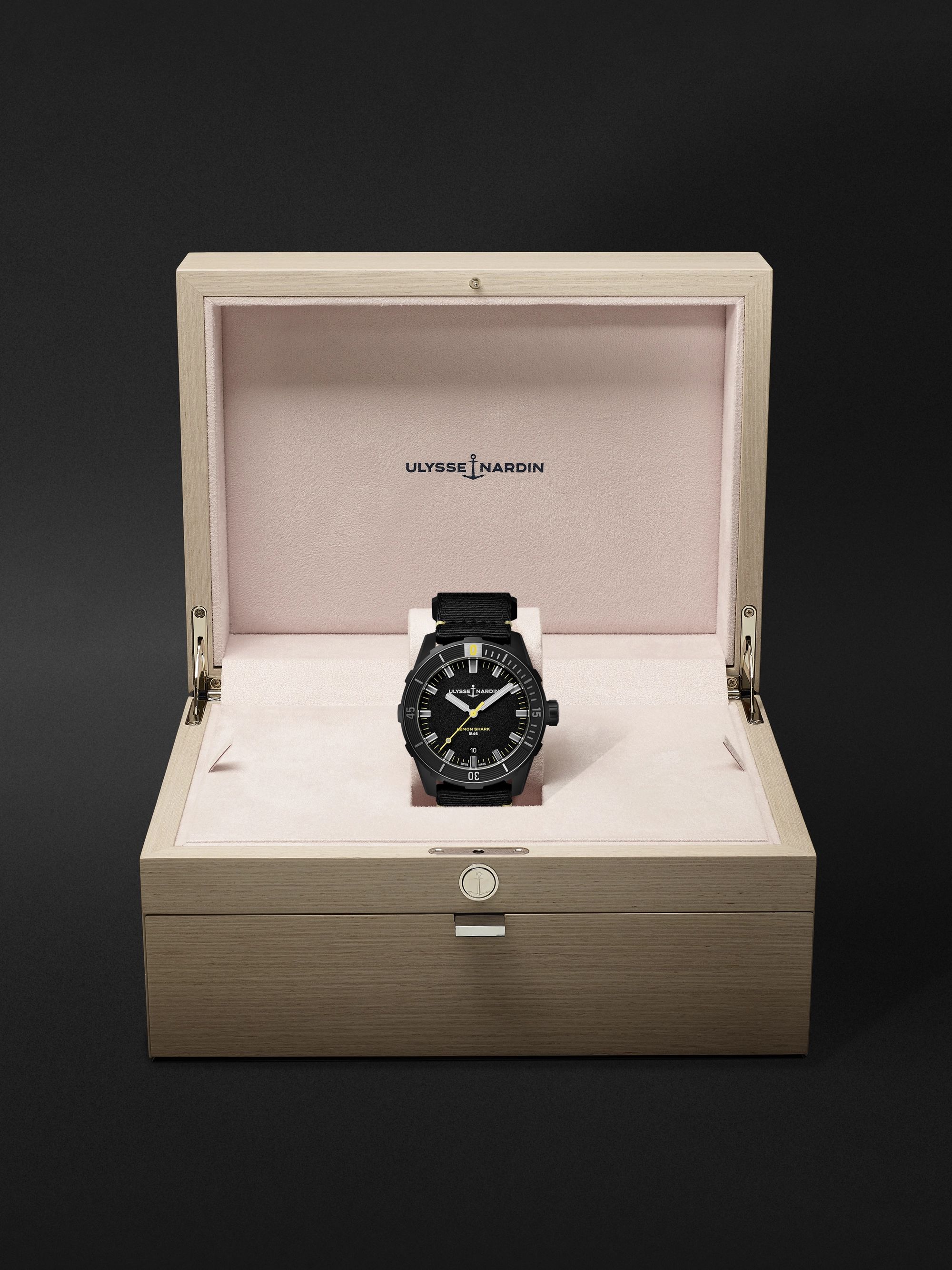 ULYSSE NARDIN Diver Limited Edition Automatic 42mm Blackened Stainless Steel and Webbing Watch, Ref. No. 8163-175LE/92