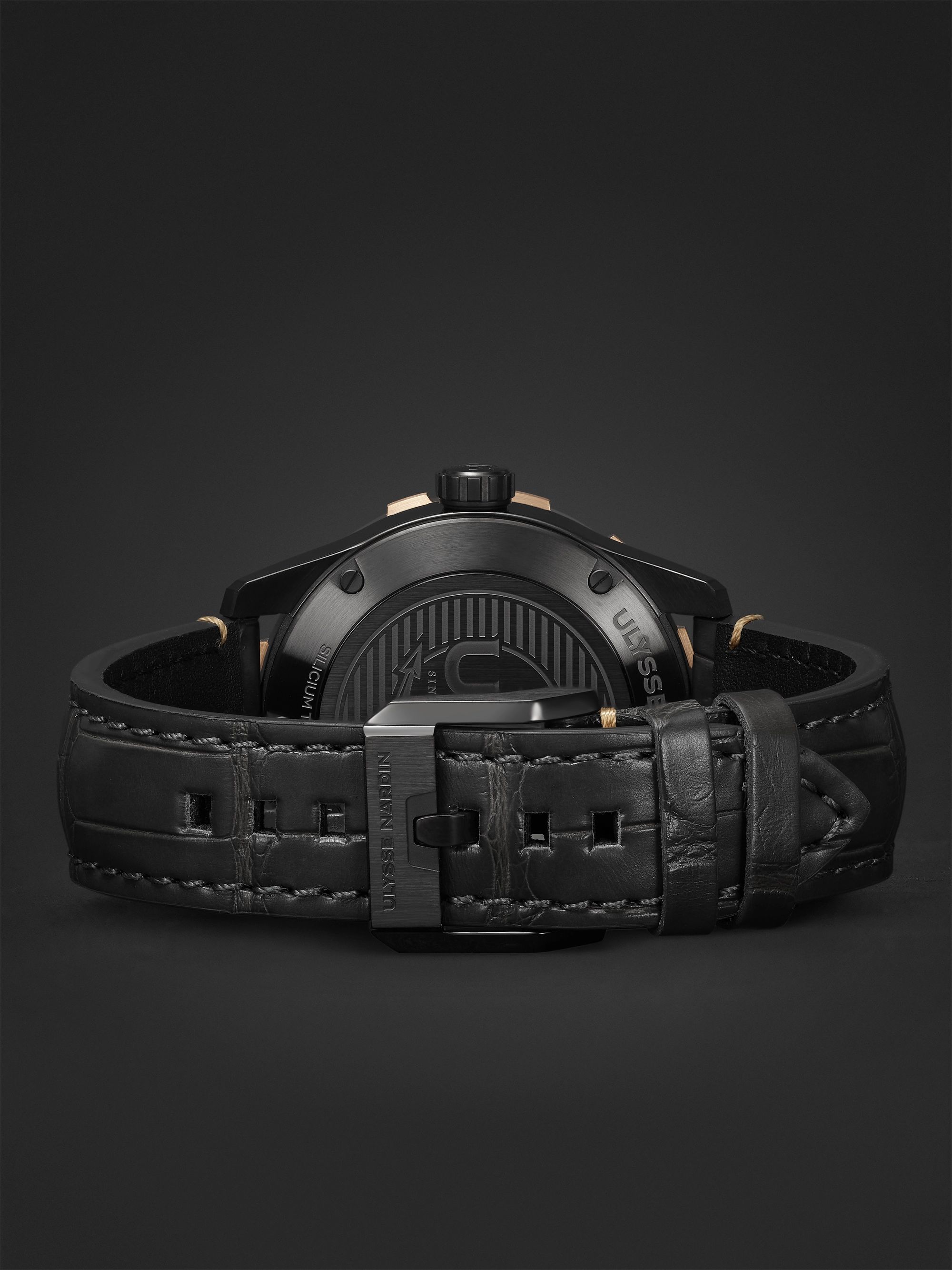 ULYSSE NARDIN Diver Automatic 42mm Stainless Steel, PVD-Plated and Alligator Watch, Ref. No. 8163-175/GREY-5N