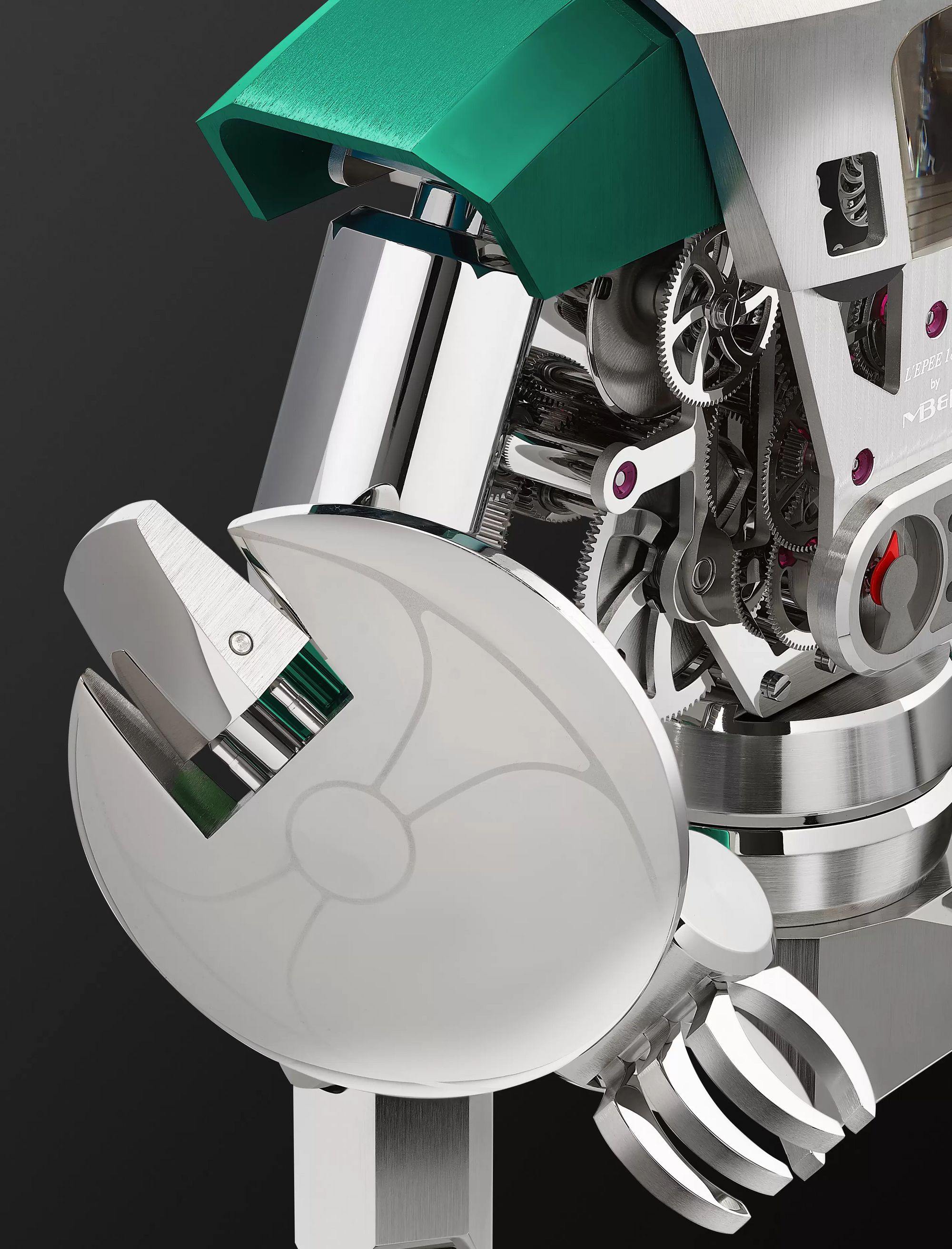 MB&F + L'Epée 1839 Balthazar Limited Edition Palladium-Plated Polished-Brass Table Clock, Ref. No. 50.6803/301