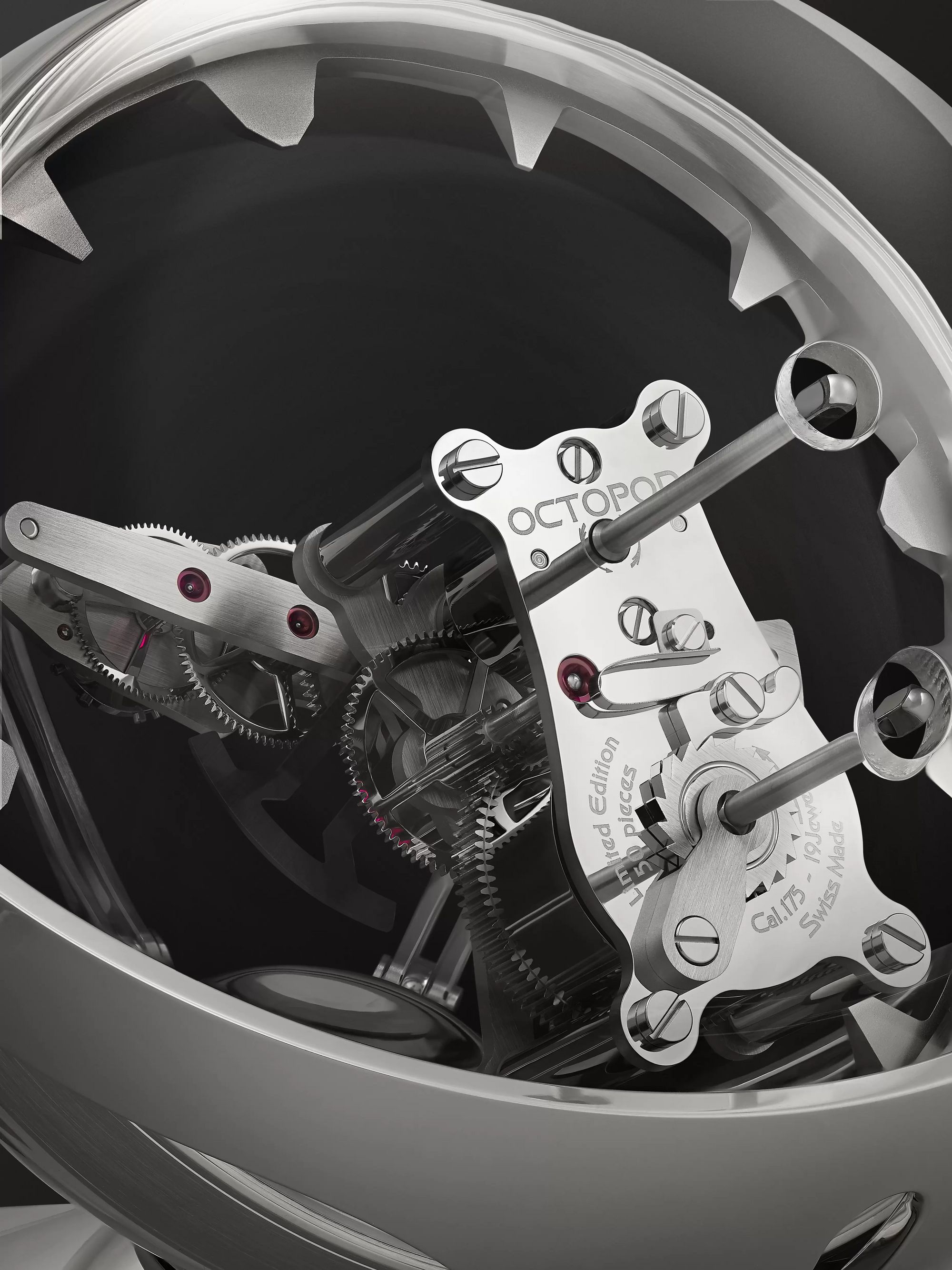 MB&F + L'Epée 1839 Octopod Hand-Wound Stainless Steel, Nickel and Palladium-Plated Table Clock, Ref. No. 11.6000/201