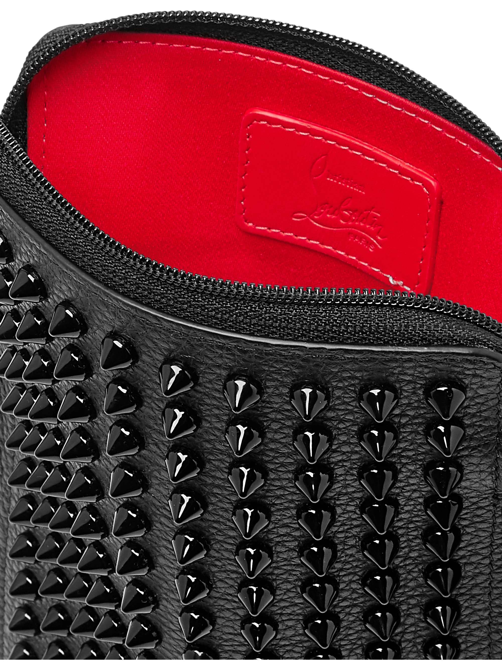 CHRISTIAN LOUBOUTIN Studded Full-Grain Leather Messenger Bag