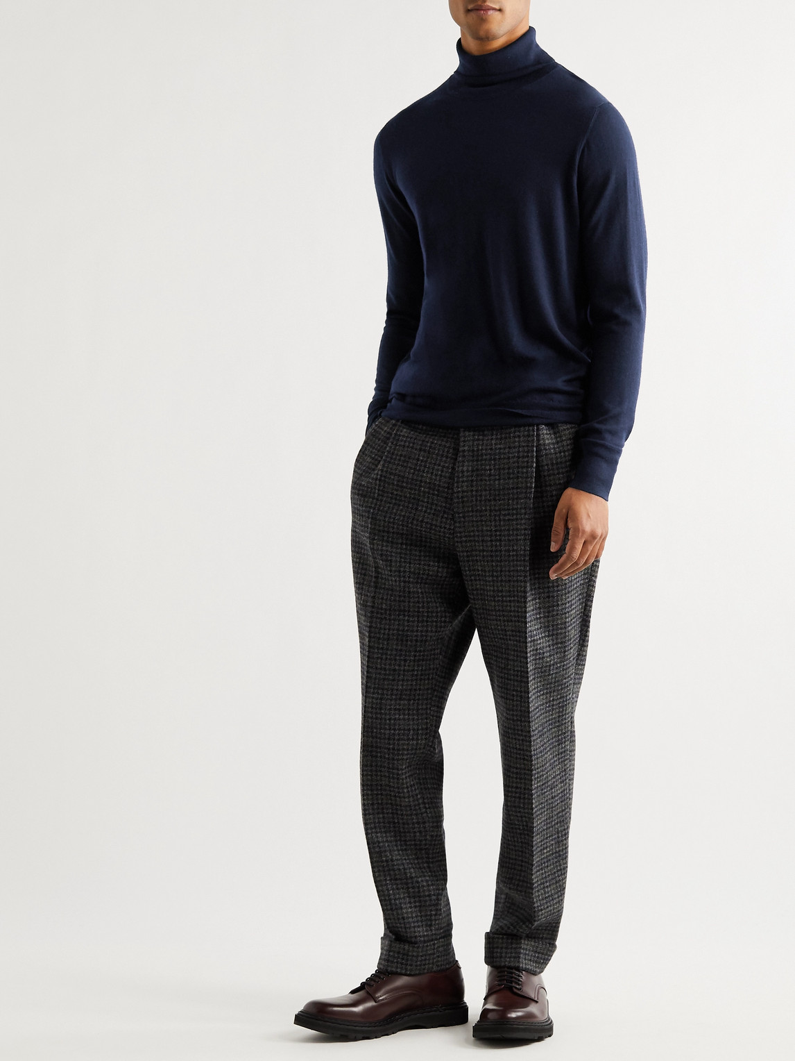 Shop William Lockie Slim-fit Cashmere Rollneck Sweater In Blue