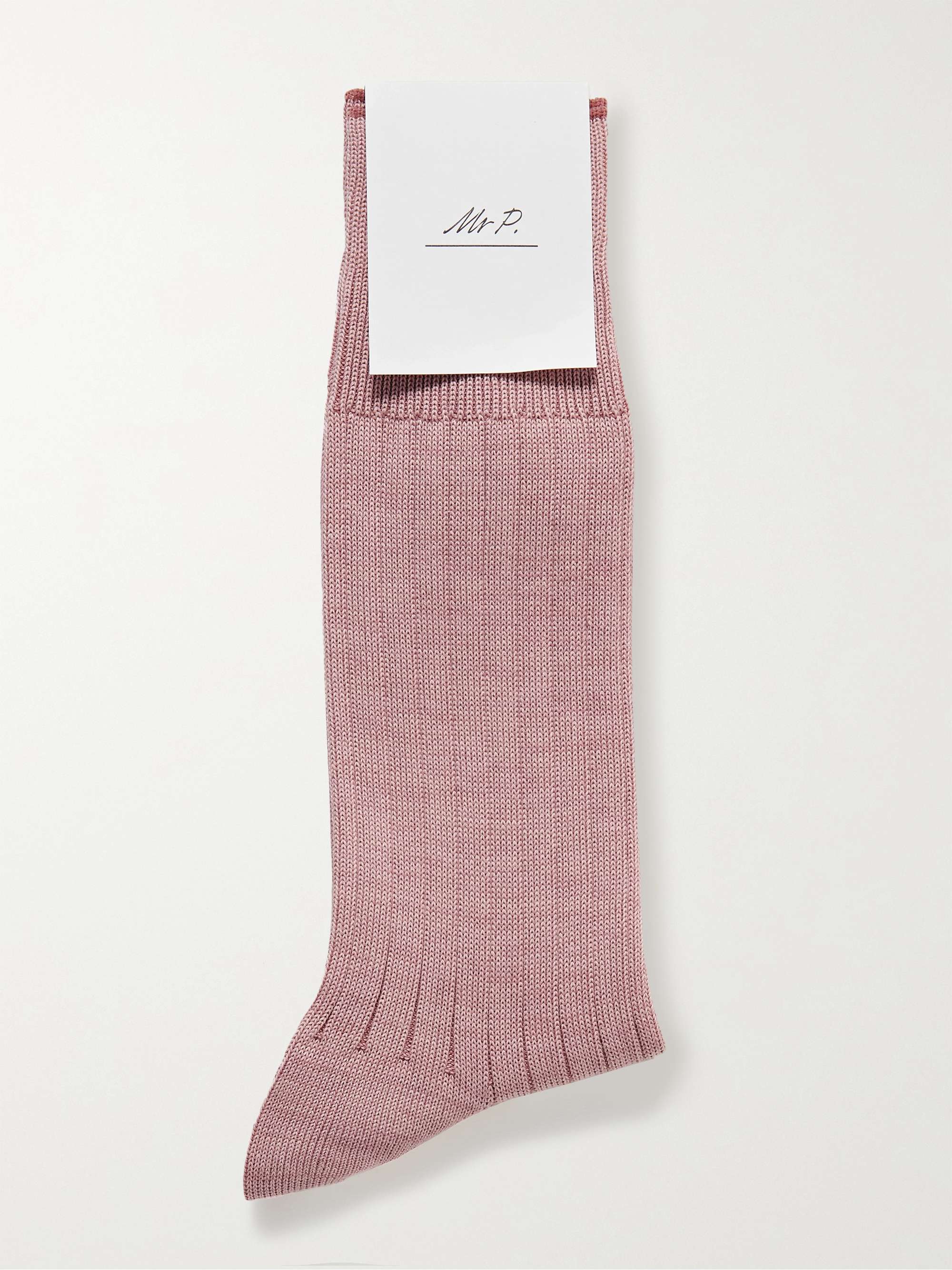 MR P. Ribbed Cotton-Blend Socks