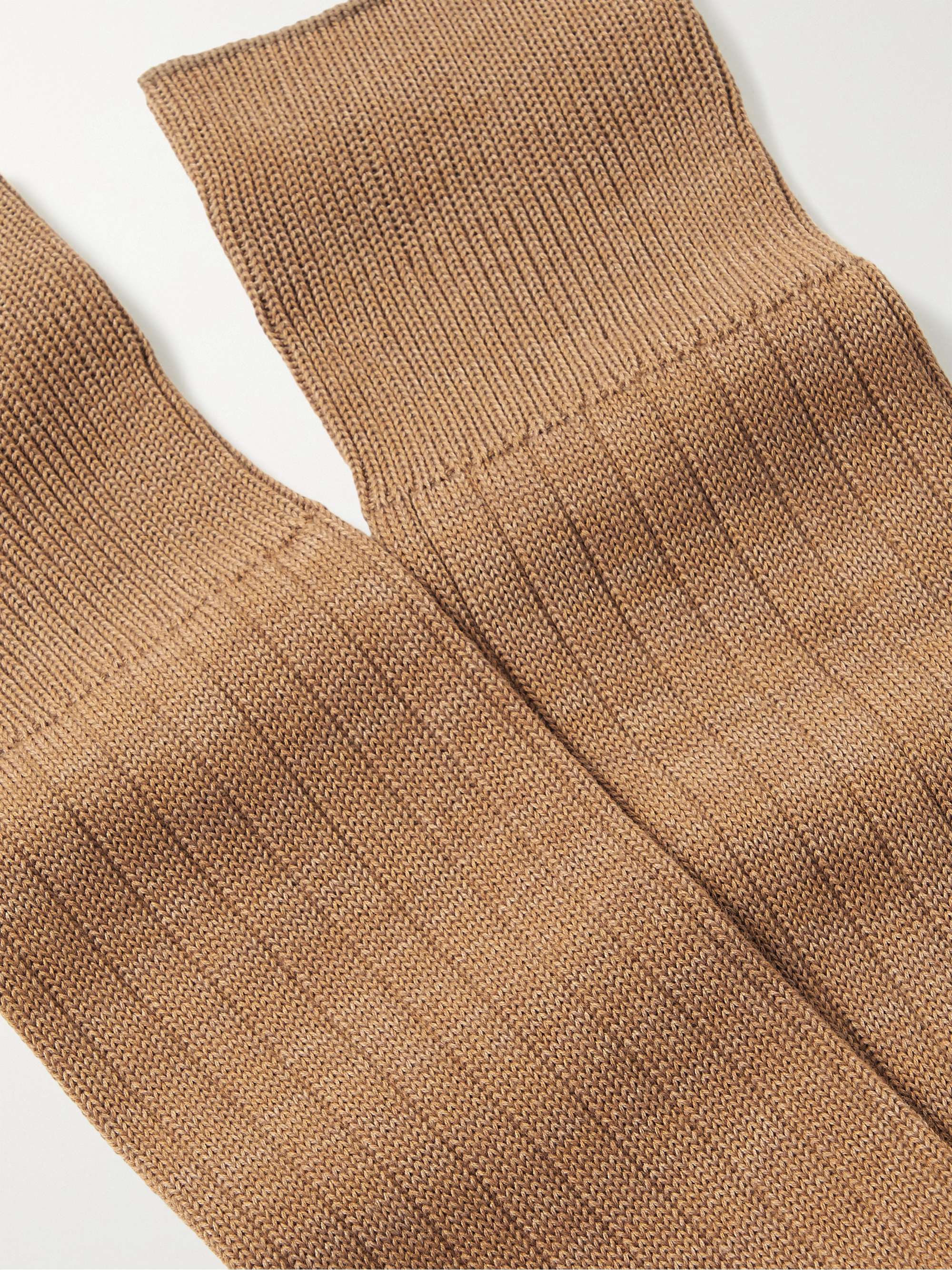 MR P. Ribbed Cotton-Blend Socks