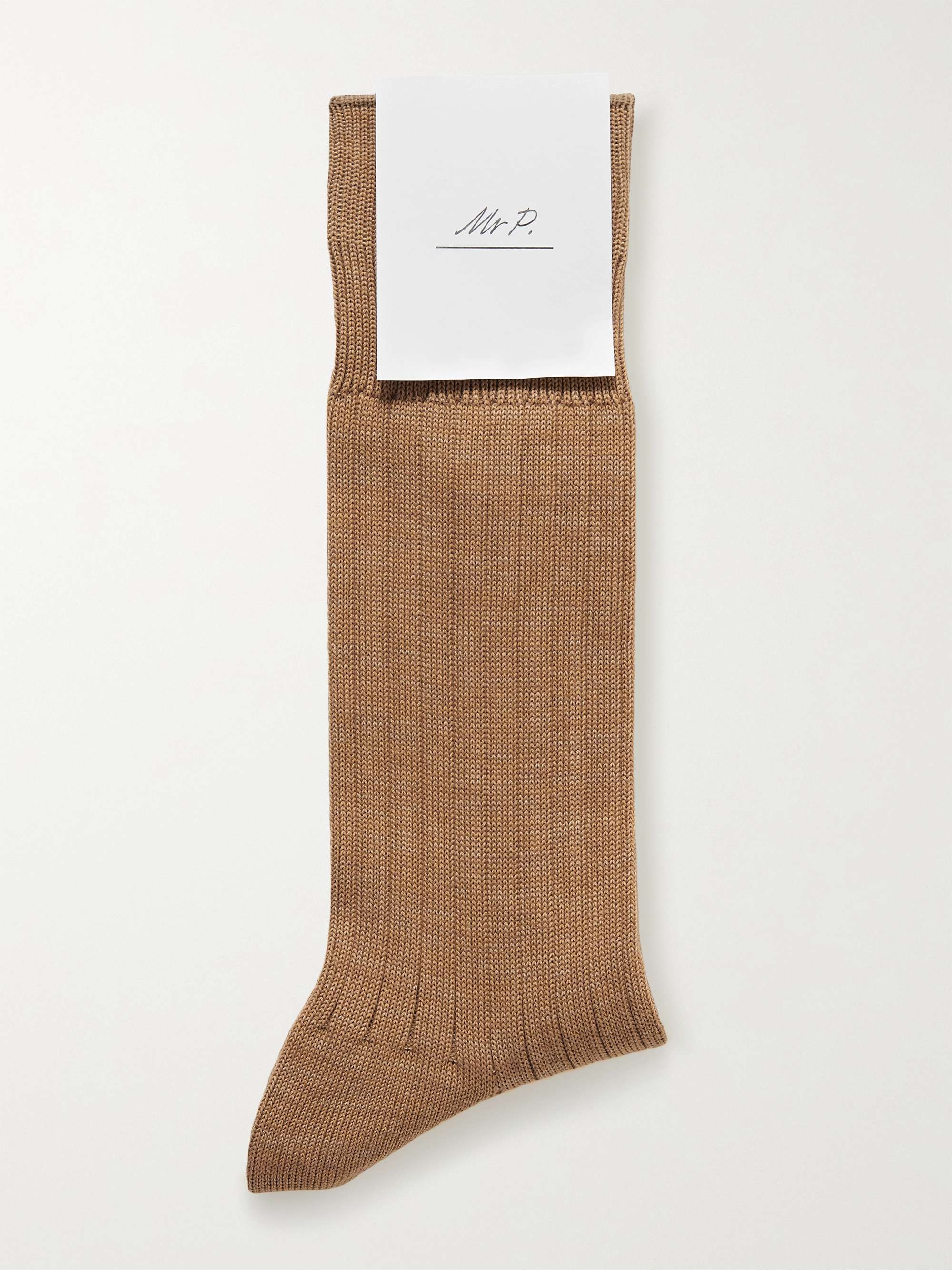 MR P. Ribbed Cotton-Blend Socks