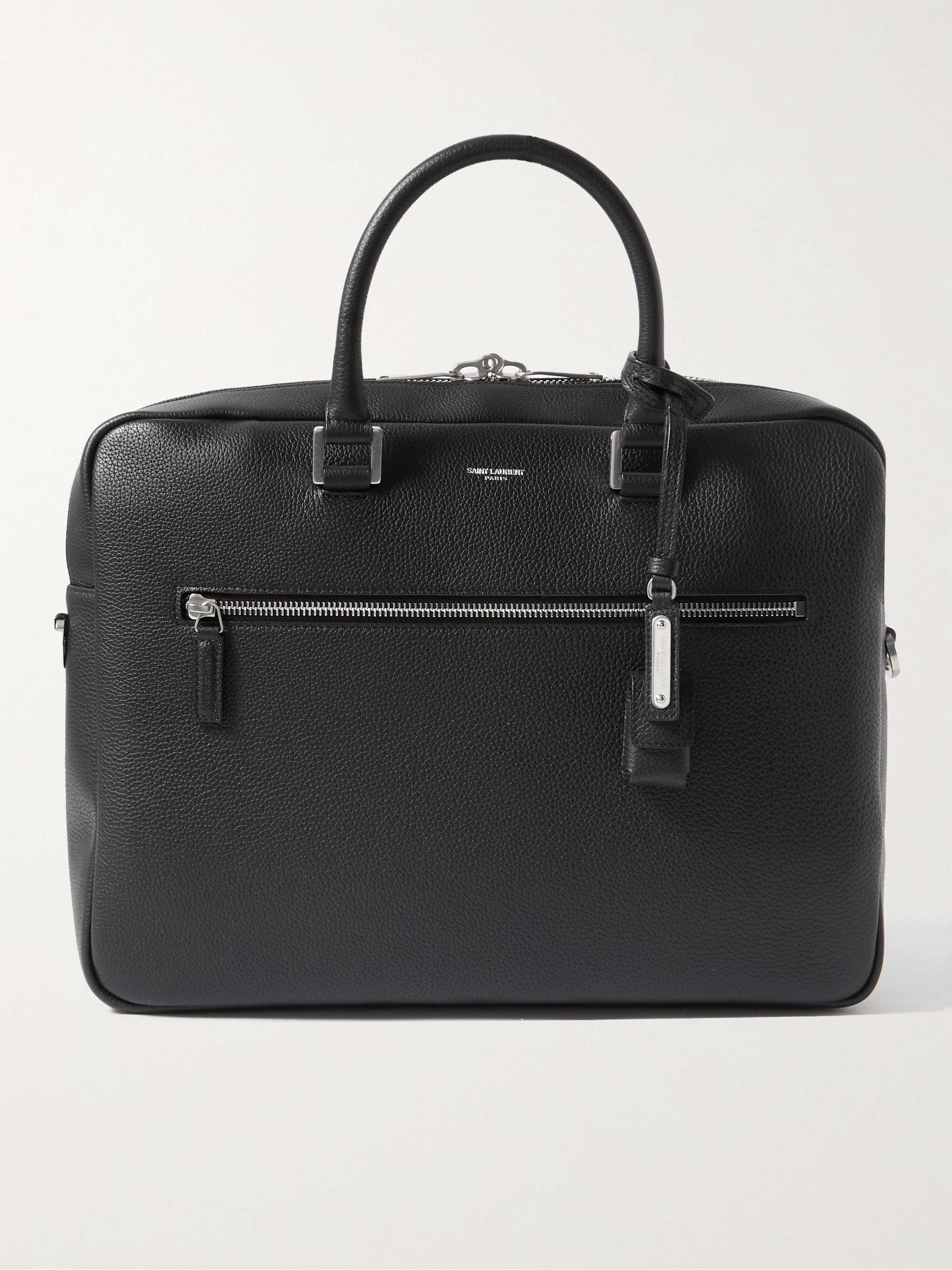 SAINT LAURENT Full-Grain Leather Briefcase