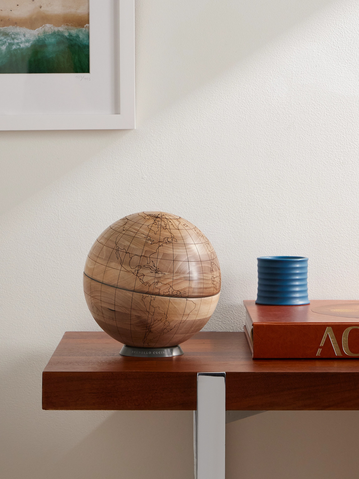 Walnut Wood and KRION Globe — 2